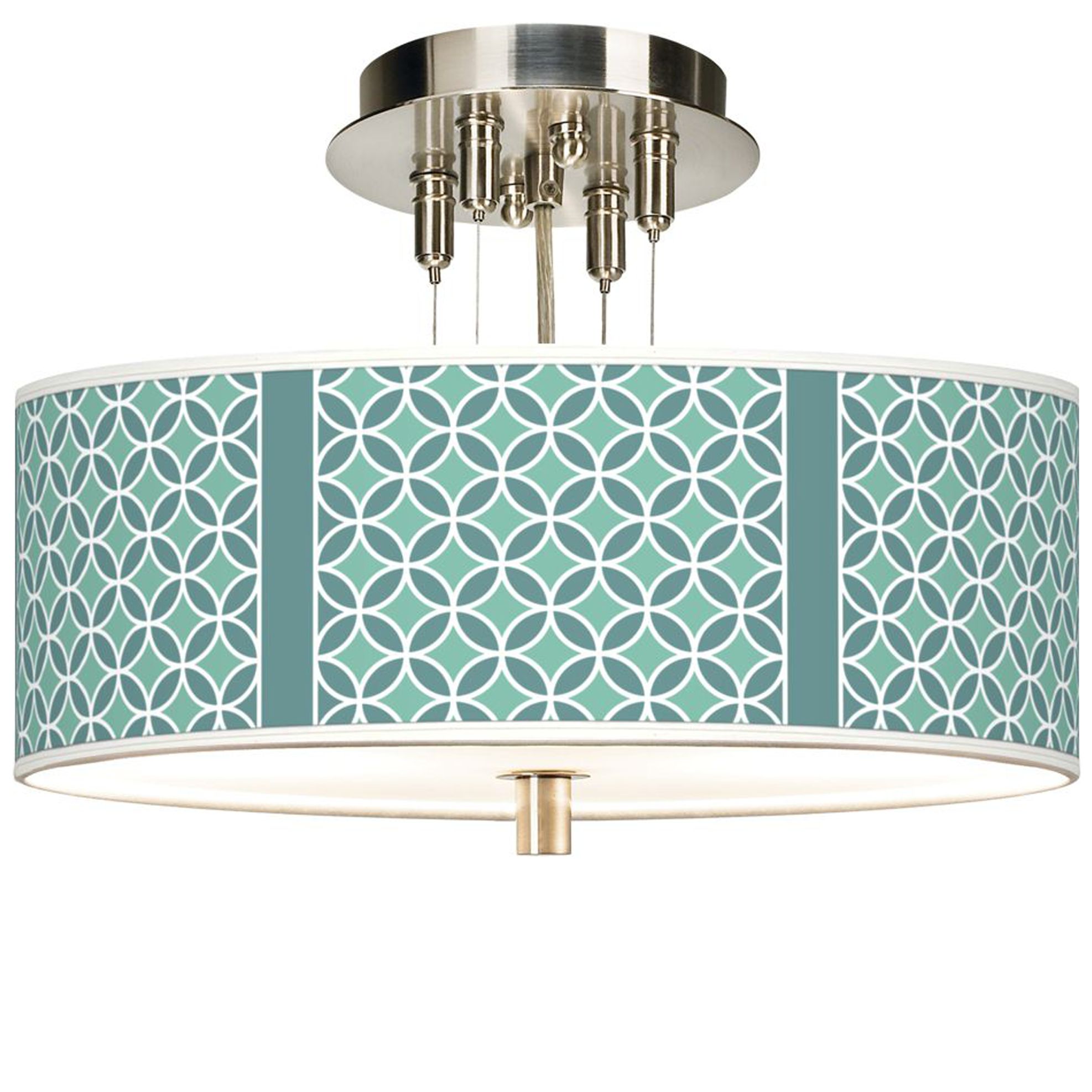 Aqua Rings Giclee 14" Wide Semi-Flushmount Ceiling Light