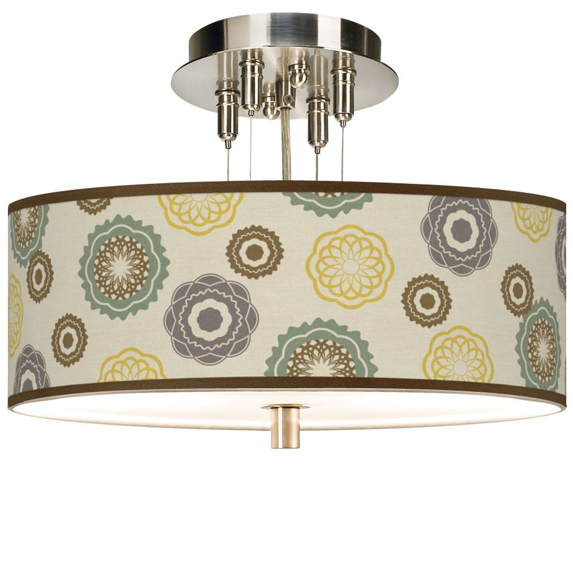 Ornaments Linen 14" Wide Giclee Ceiling Light