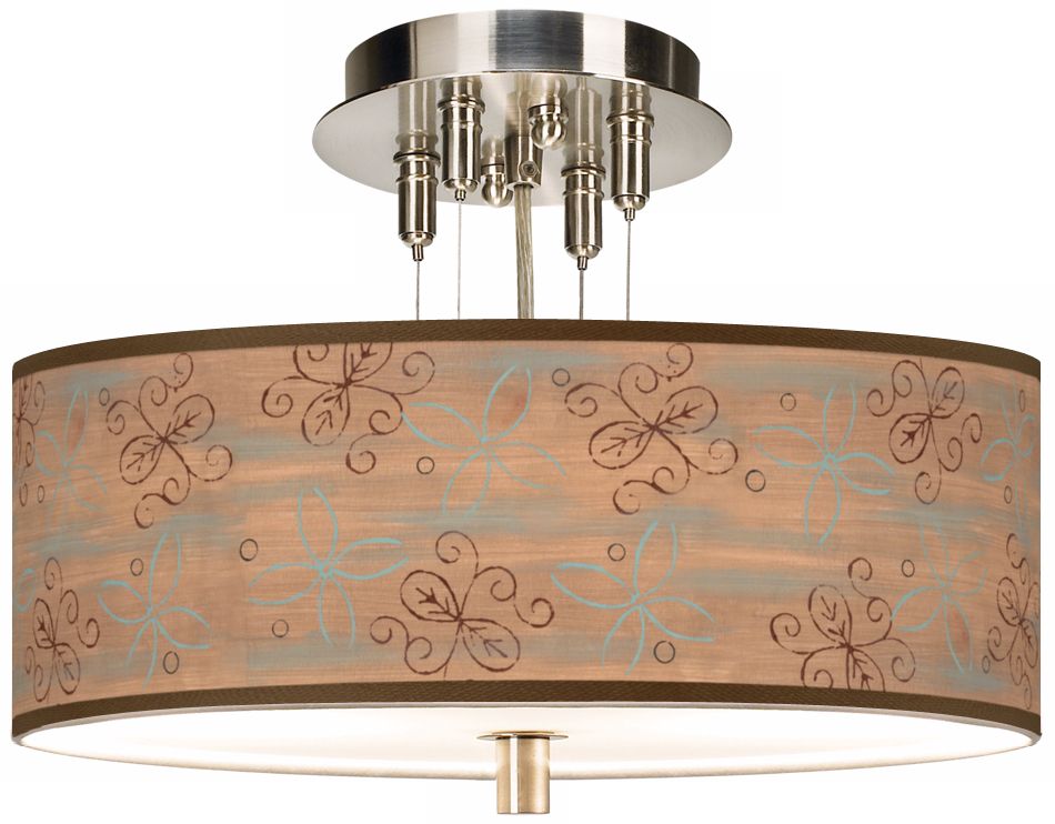 Cedar Lake Giclee 14" Wide Semi-Flushmount Ceiling Light