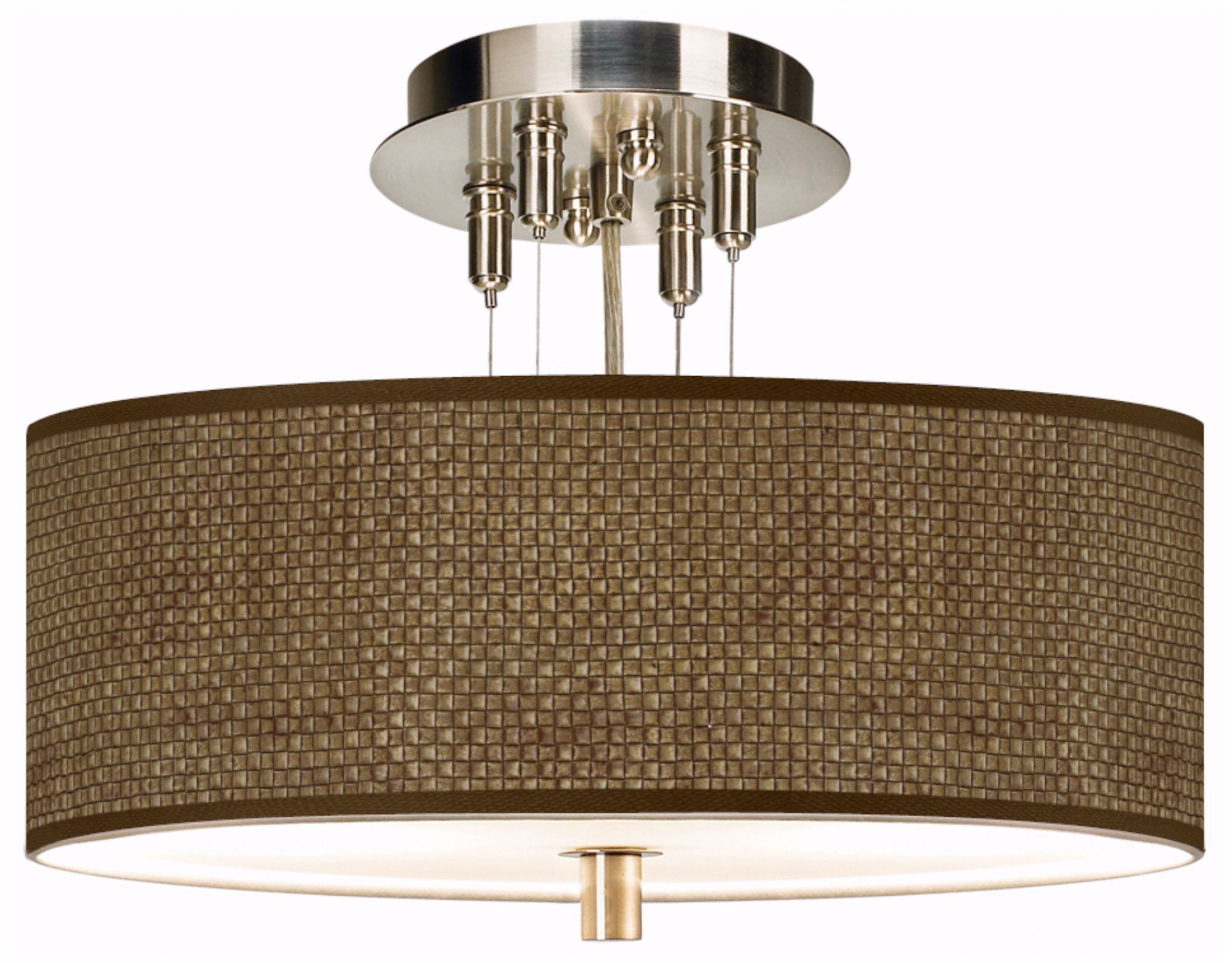 Interweave Pattern 14" Wide Semi-Flushmount Ceiling Light
