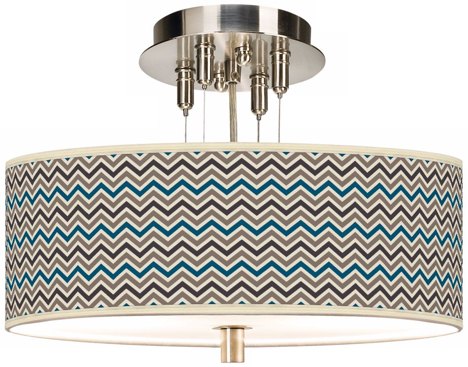 Zig Zag Giclee 14" Wide Ceiling Light