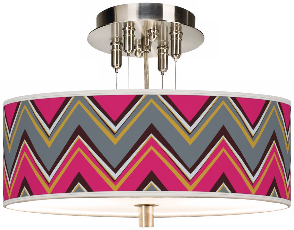 Stacy Garcia Chevron Pride Pink Giclee 14" W Ceiling Light