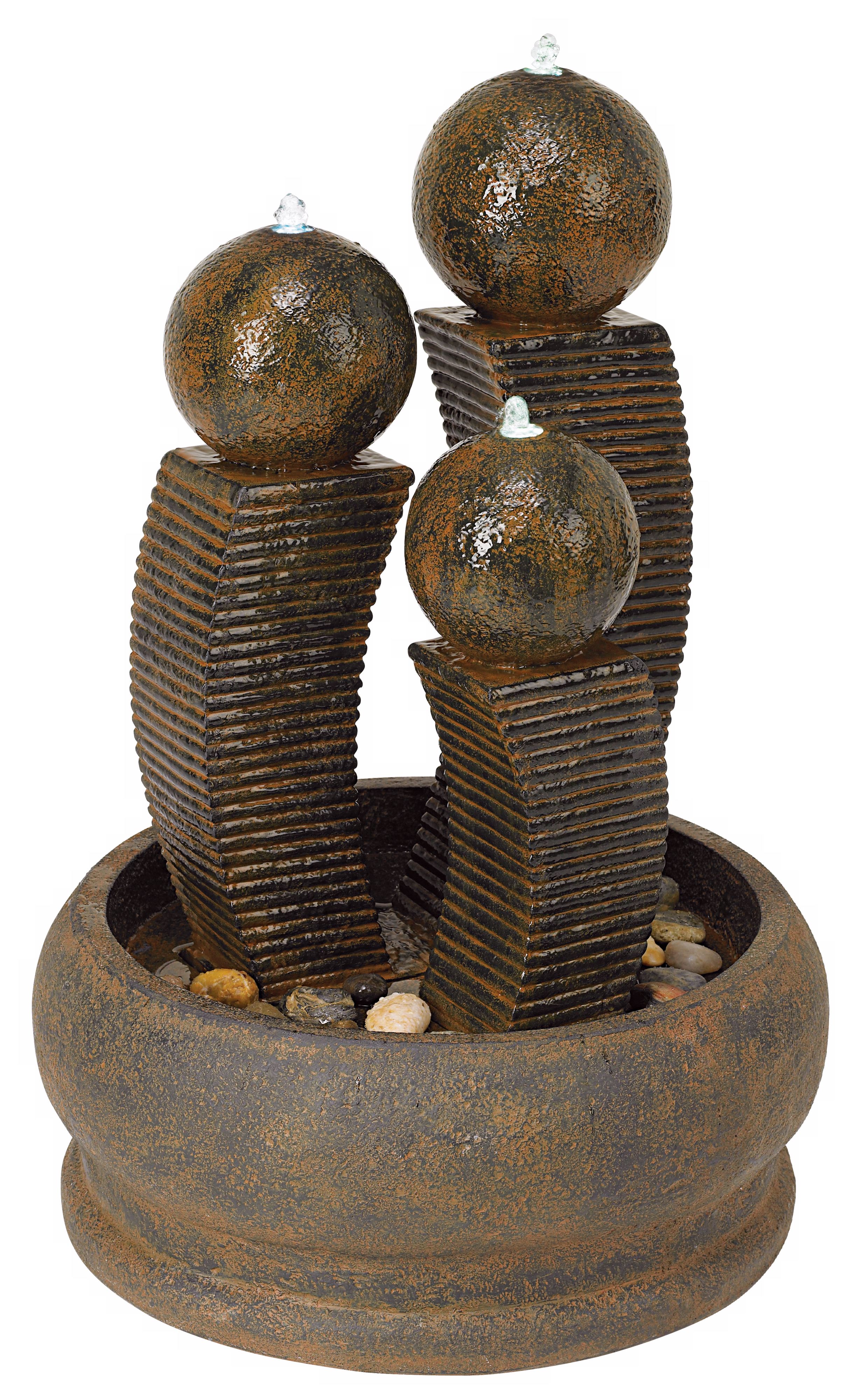 36" High Modern Columns Floor Fountain