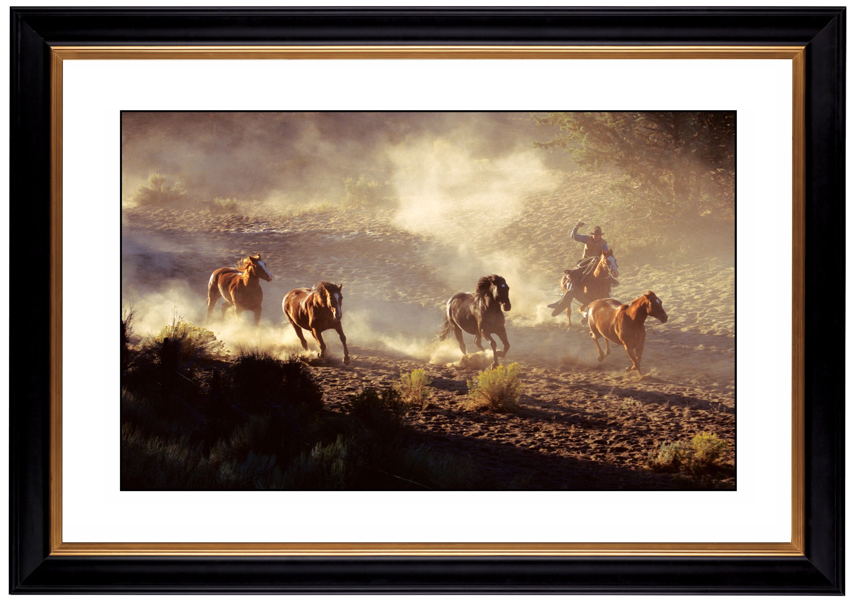 Dusty Round Up Giclee 41 3/8" Wide Wall Art