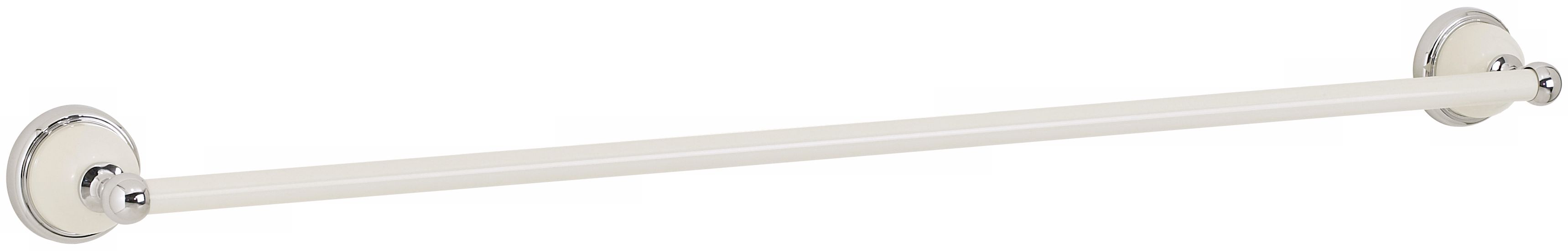30" Wide White and Chrome Finish Towel Bar