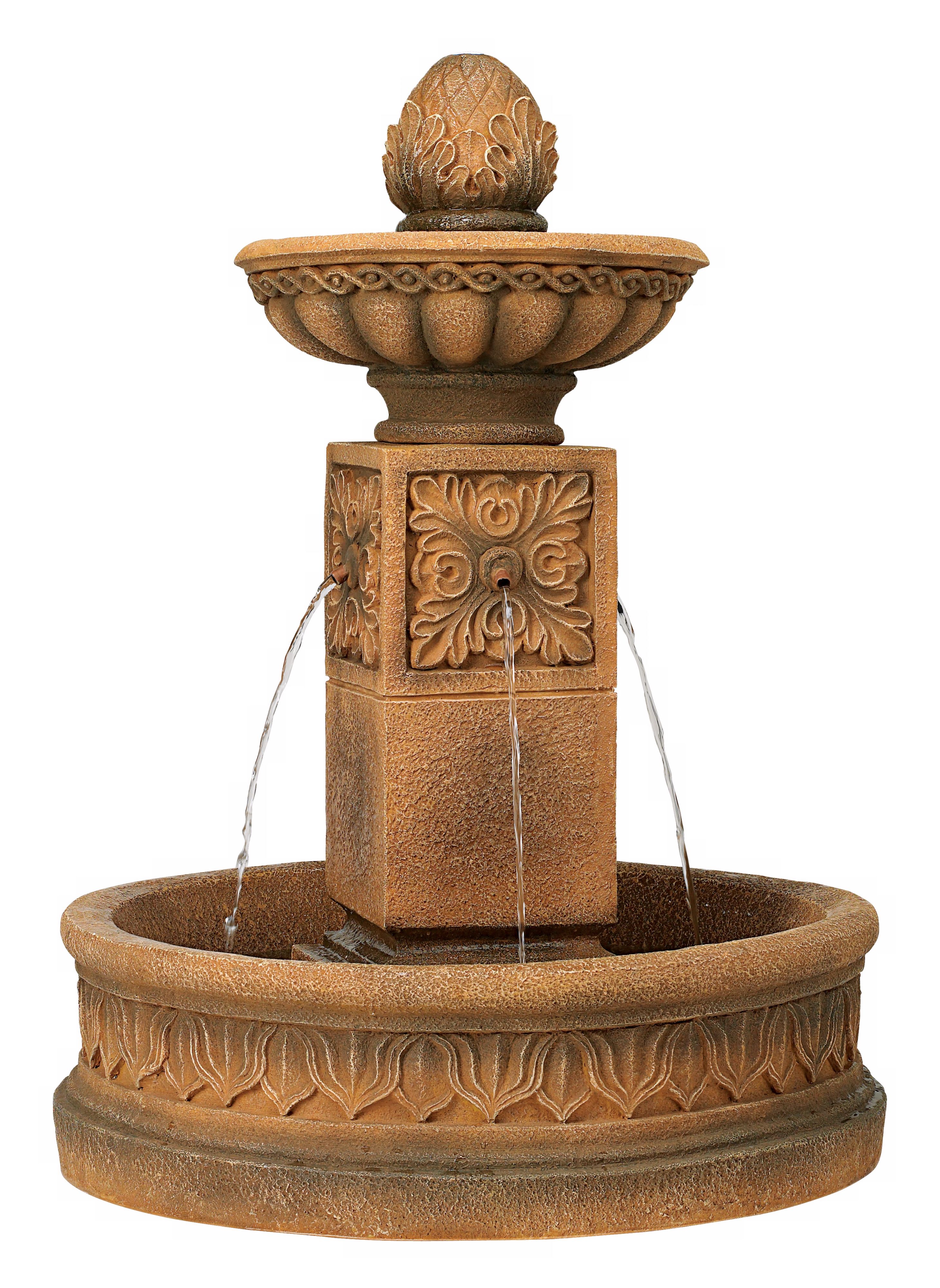 Ornate Square Column Floor Fountain