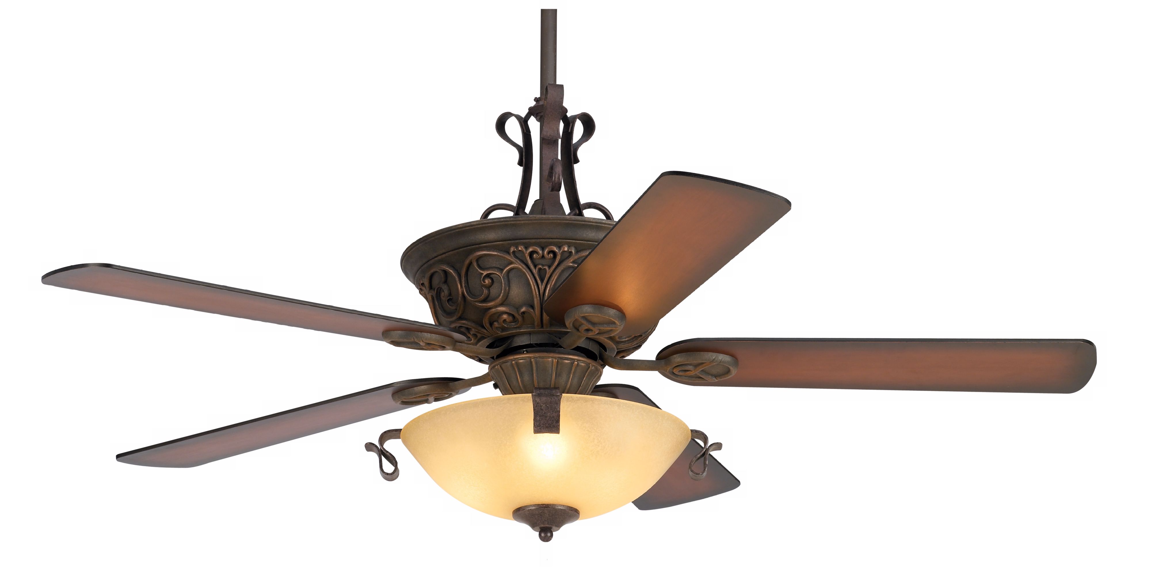 52" Casa Contessa Copper Bronze Ceiling Fan with Light