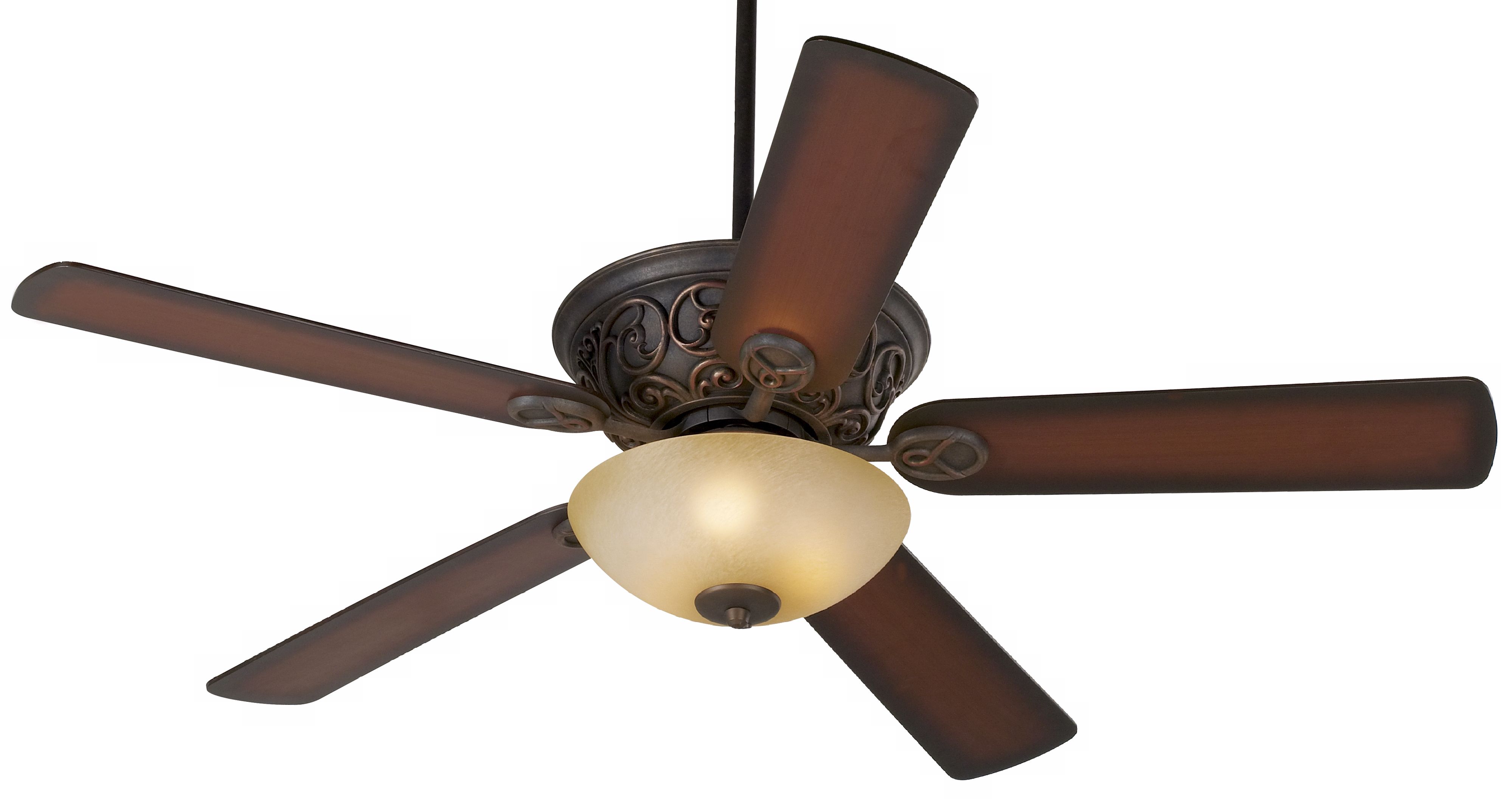 52" Casa Contessa with Indian Scavo Glass Light Ceiling Fan