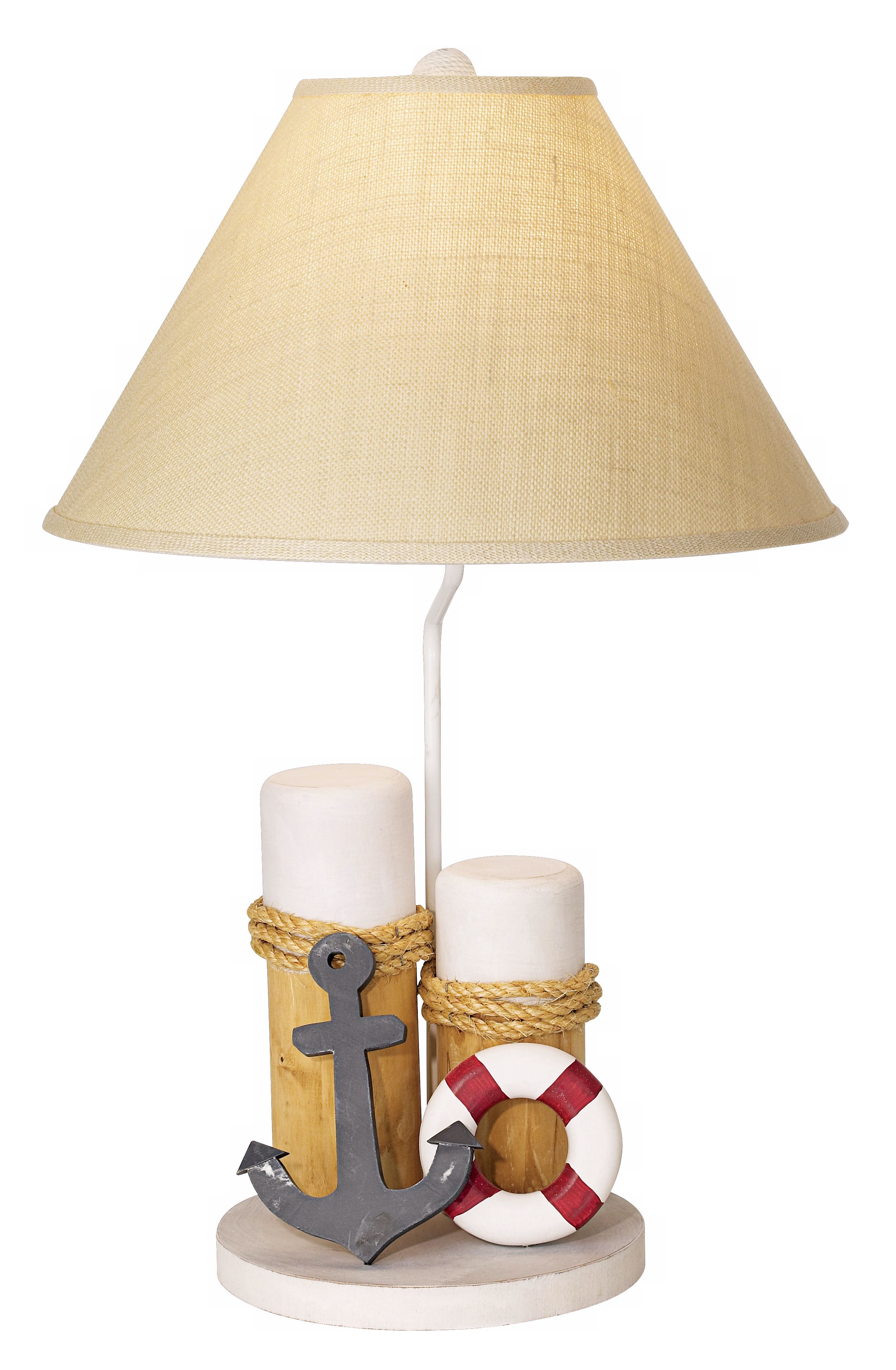 Weathered Nautical Hand-Painted Table Lamp