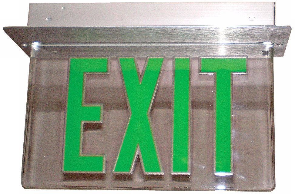 Green Letter LED Exit Light with Battery Backup
