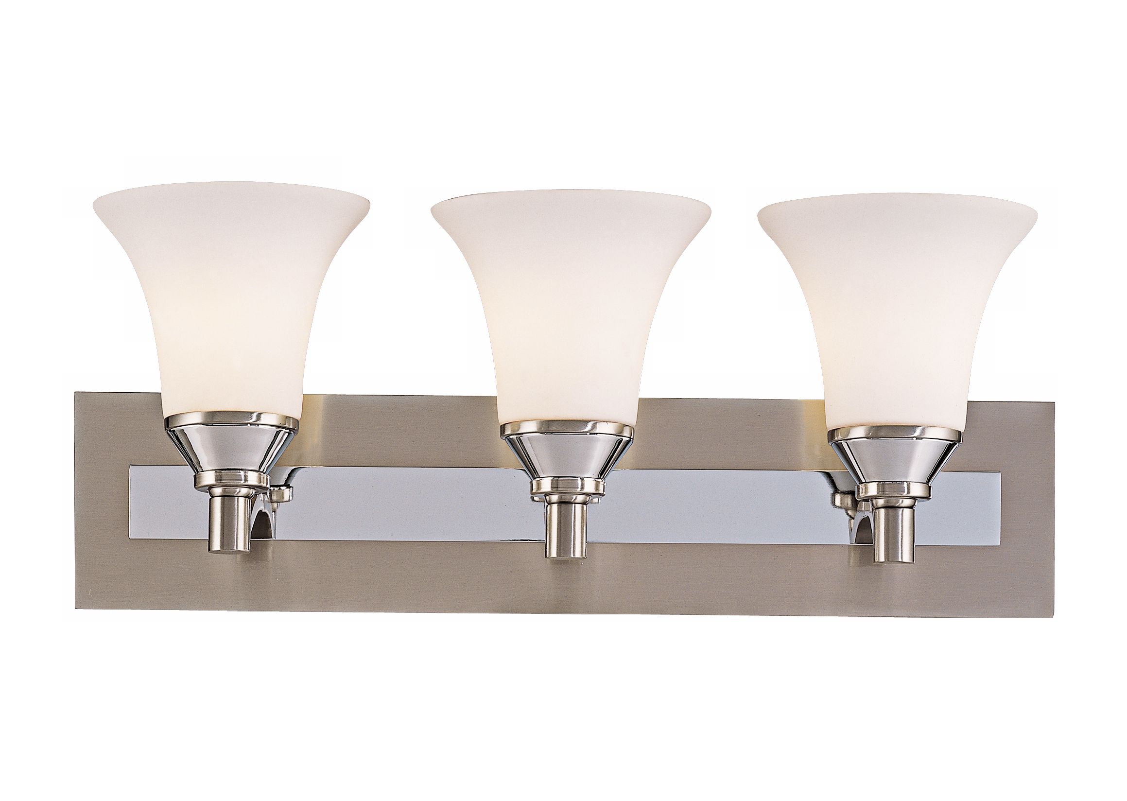 Possini Brushed Steel and Chrome 3 Light Bath Light Fixture