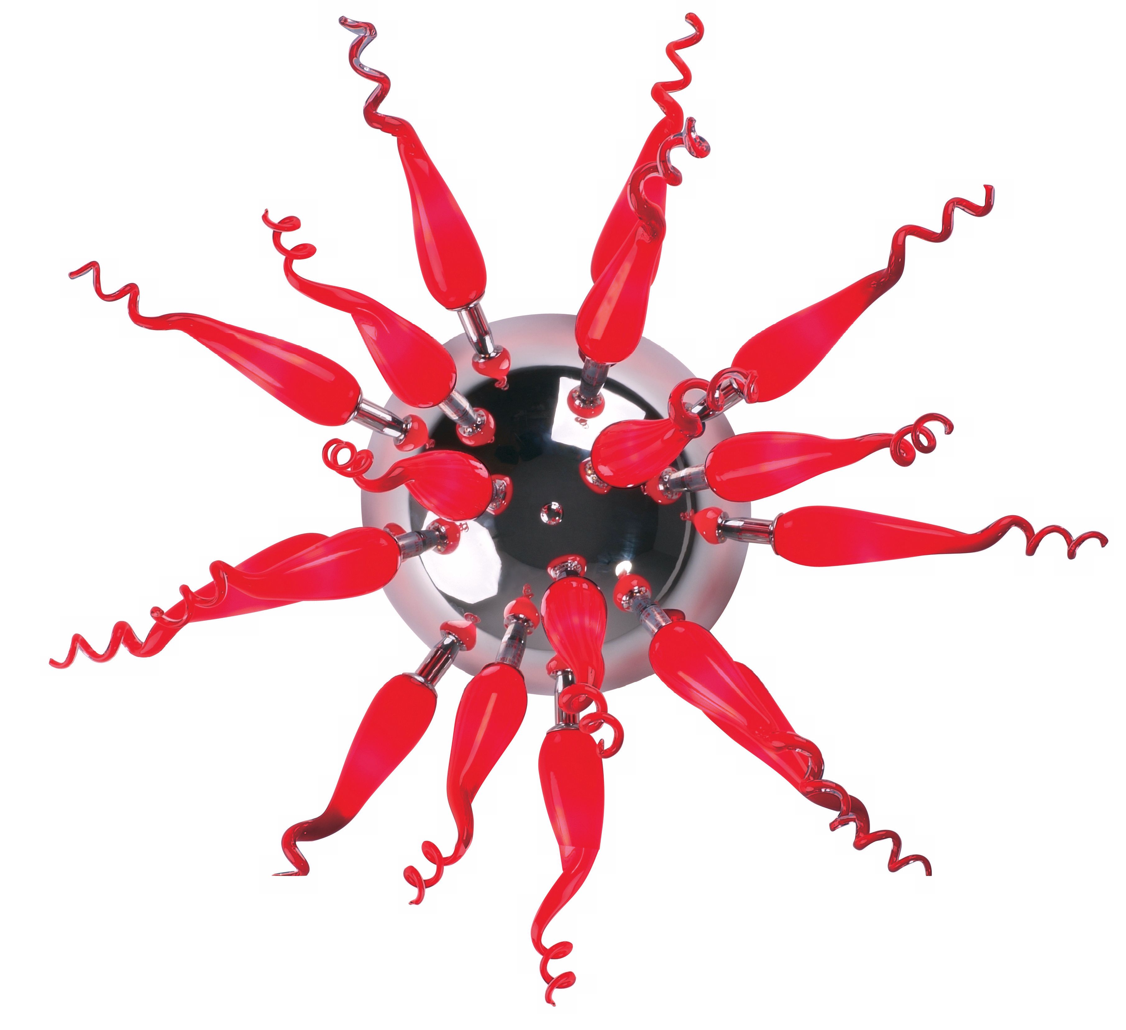 ET2 Solara Red Glass 30" Wide Ceiling Light Fixture