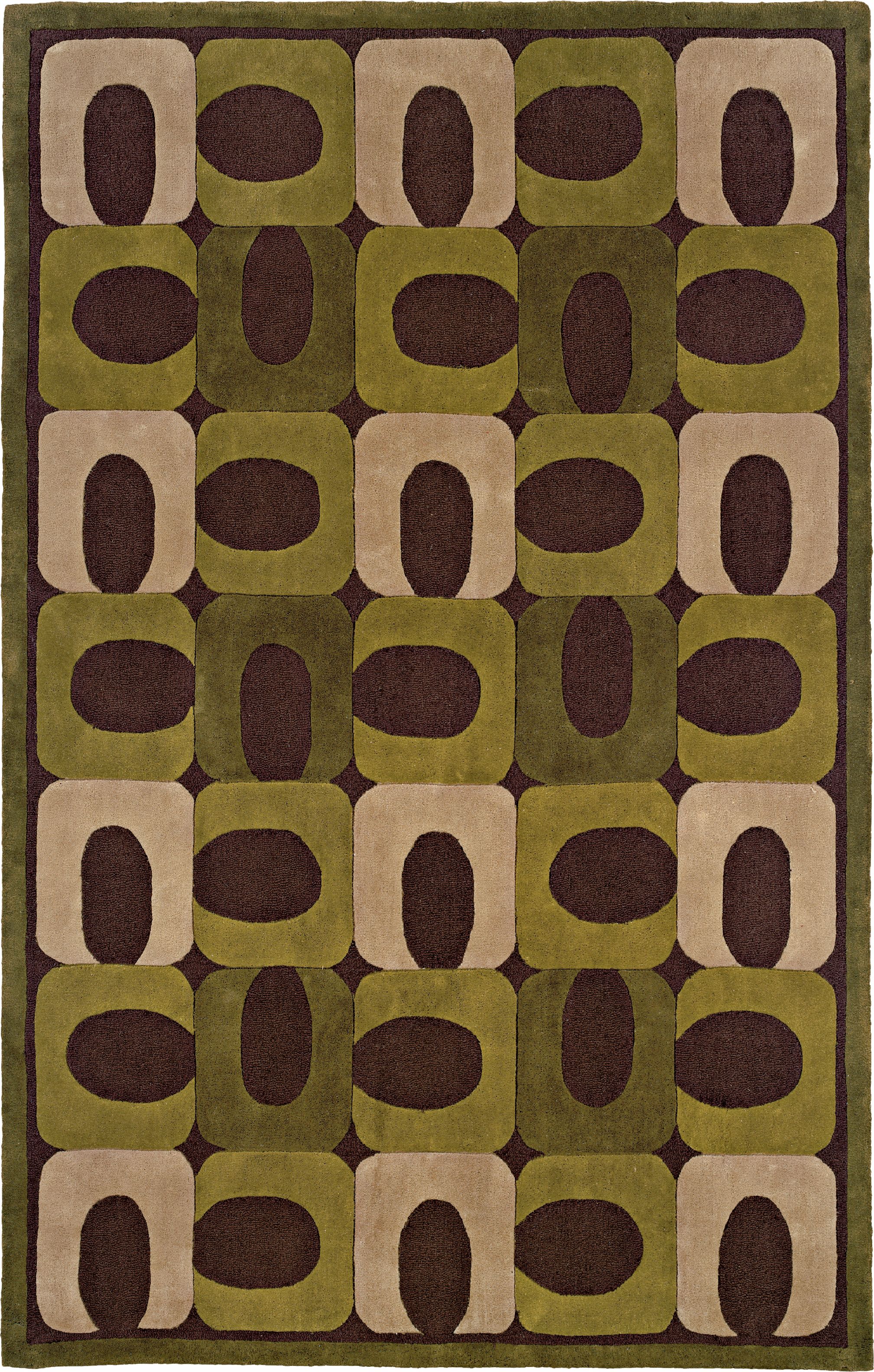 Olive Cubes Handmade Rug