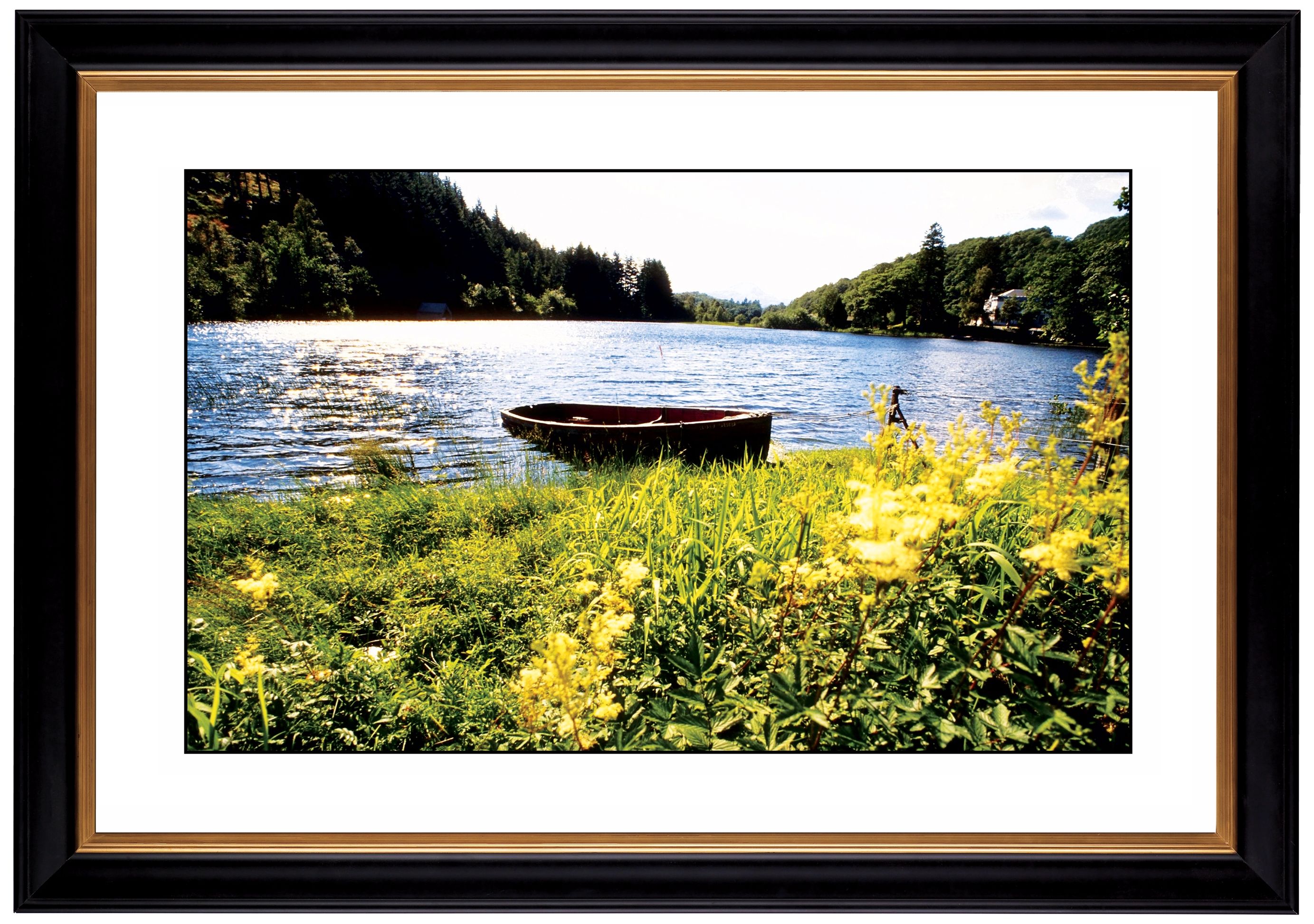 Lake Fishing Boat Giclee 41 3/8" Wide Wall Art