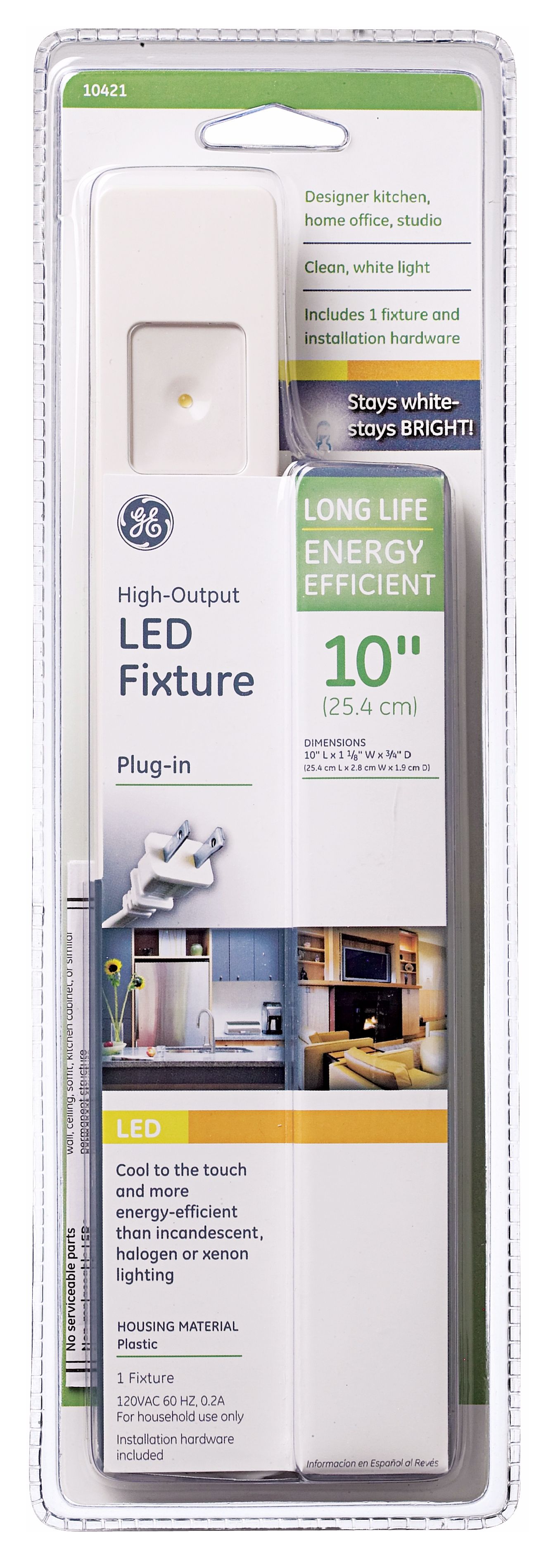 White LED 10" High Plug-in Under Cabinet Light