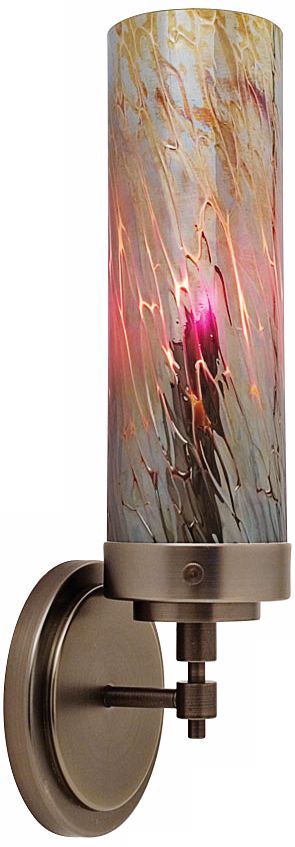 LBL Max Bronze 10 3/4" High Tortoise Glass Wall Sconce