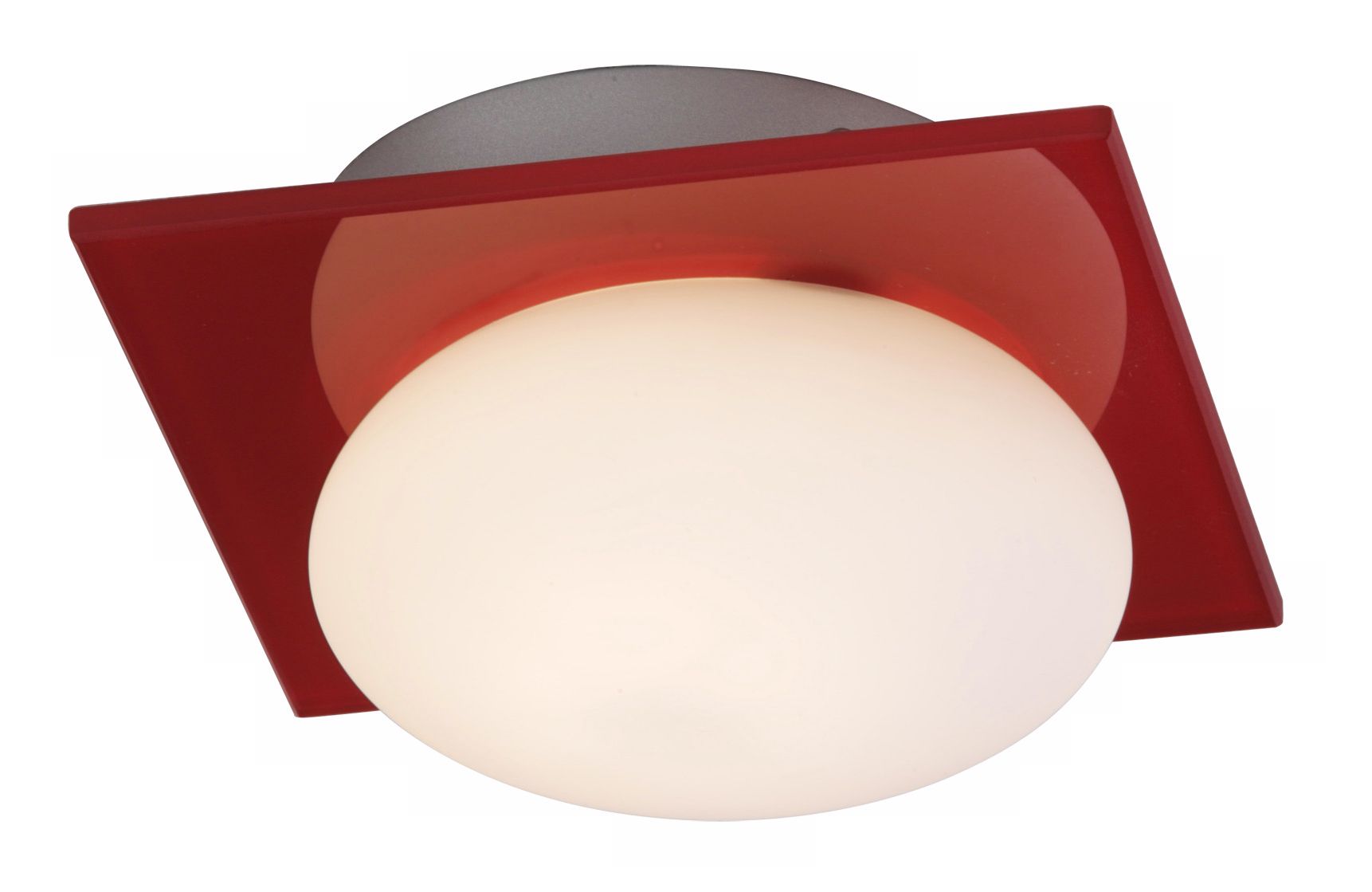 Button Collection 6" Wide Red White Art Glass Ceiling Light