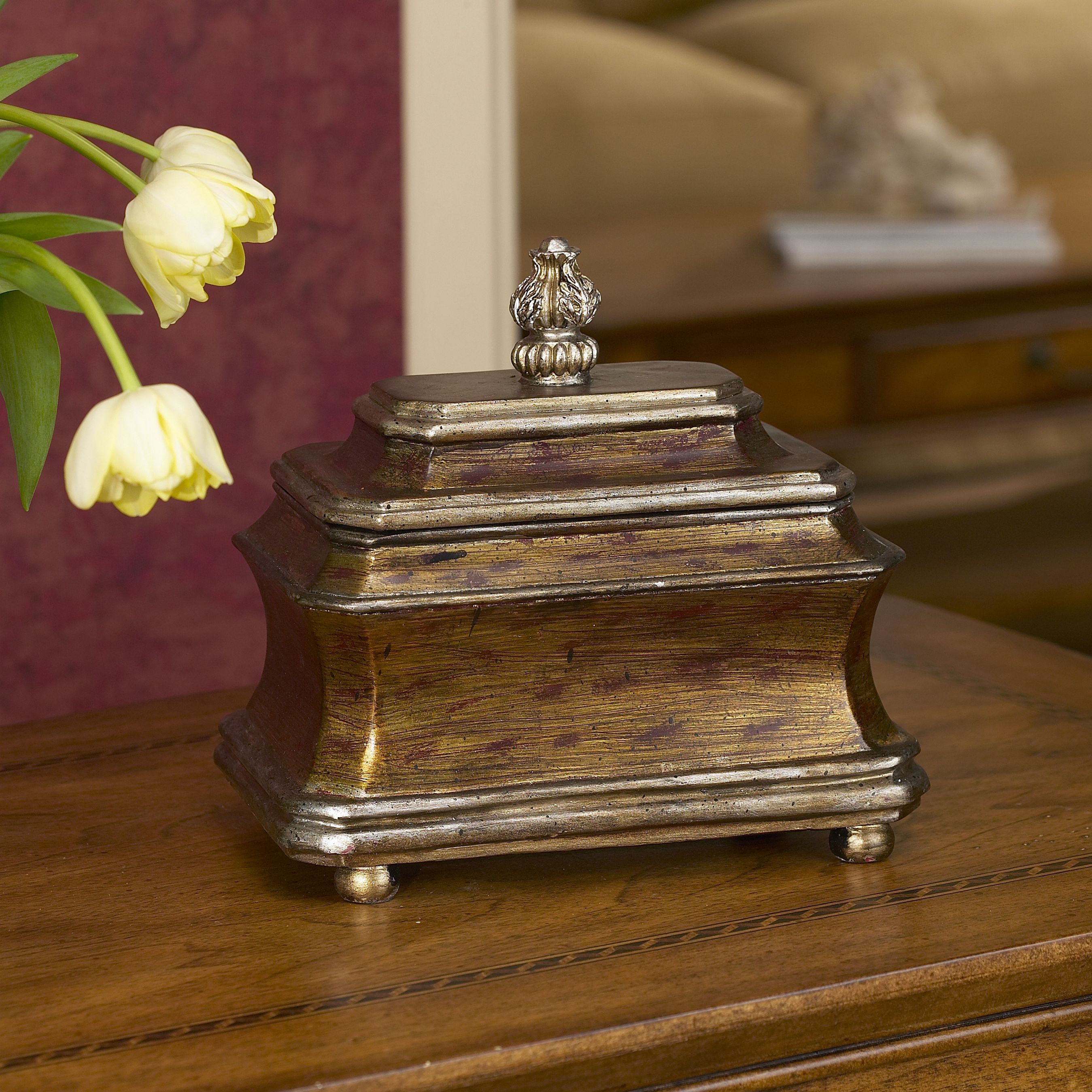 Decorative Silver Bronze Box
