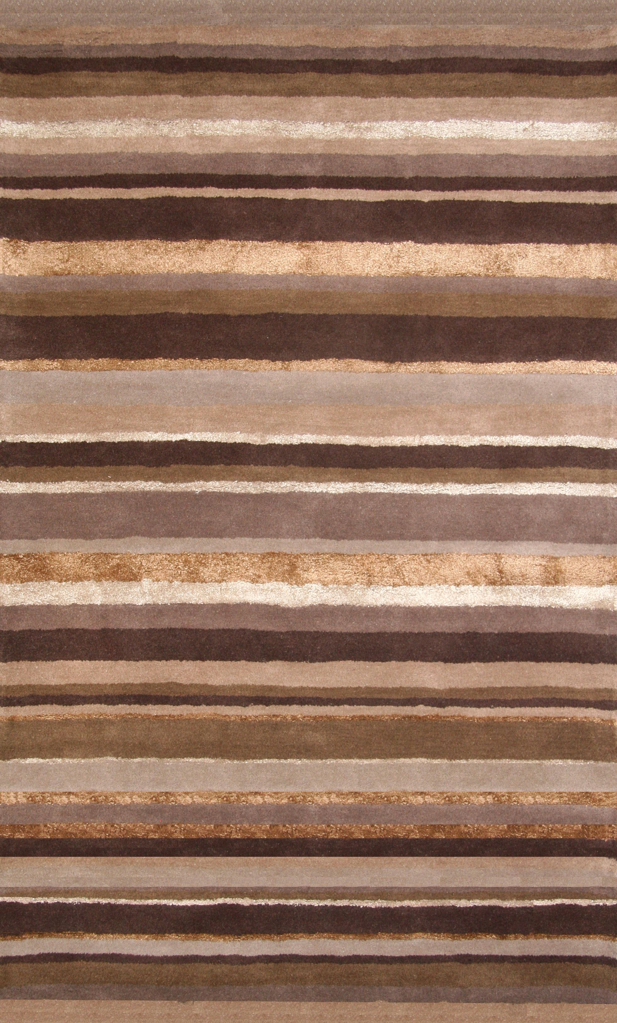 Hickory Brown Stripes Wool Area Rug