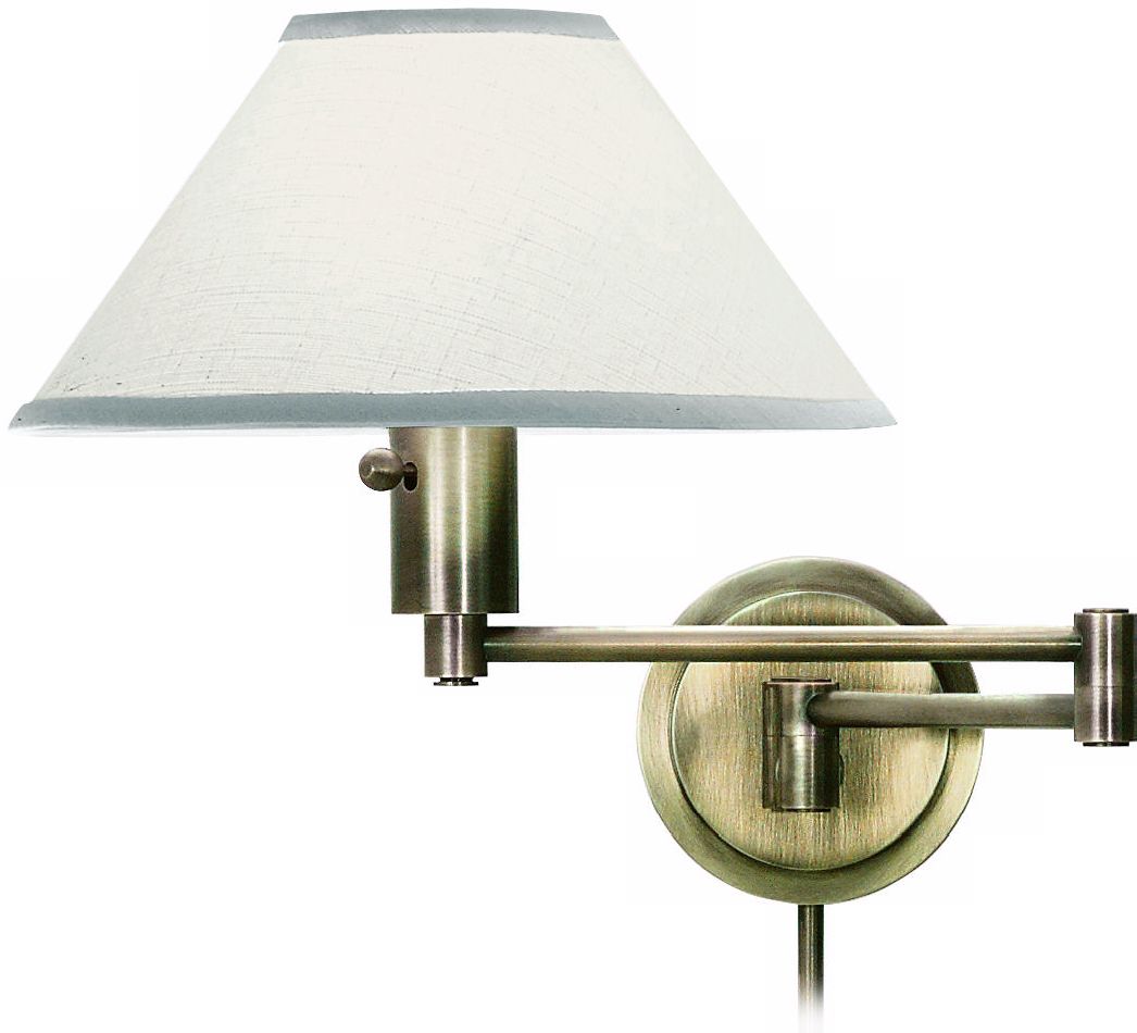 Antique Brass Plug-In Swing Arm Wall Lamp