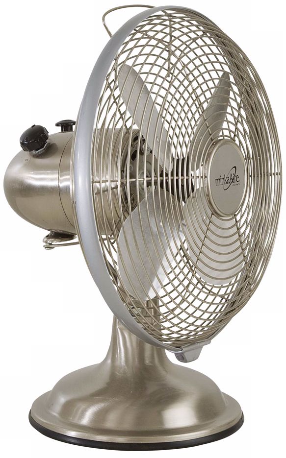 Brushed Nickel 10" Retro Desk Fan