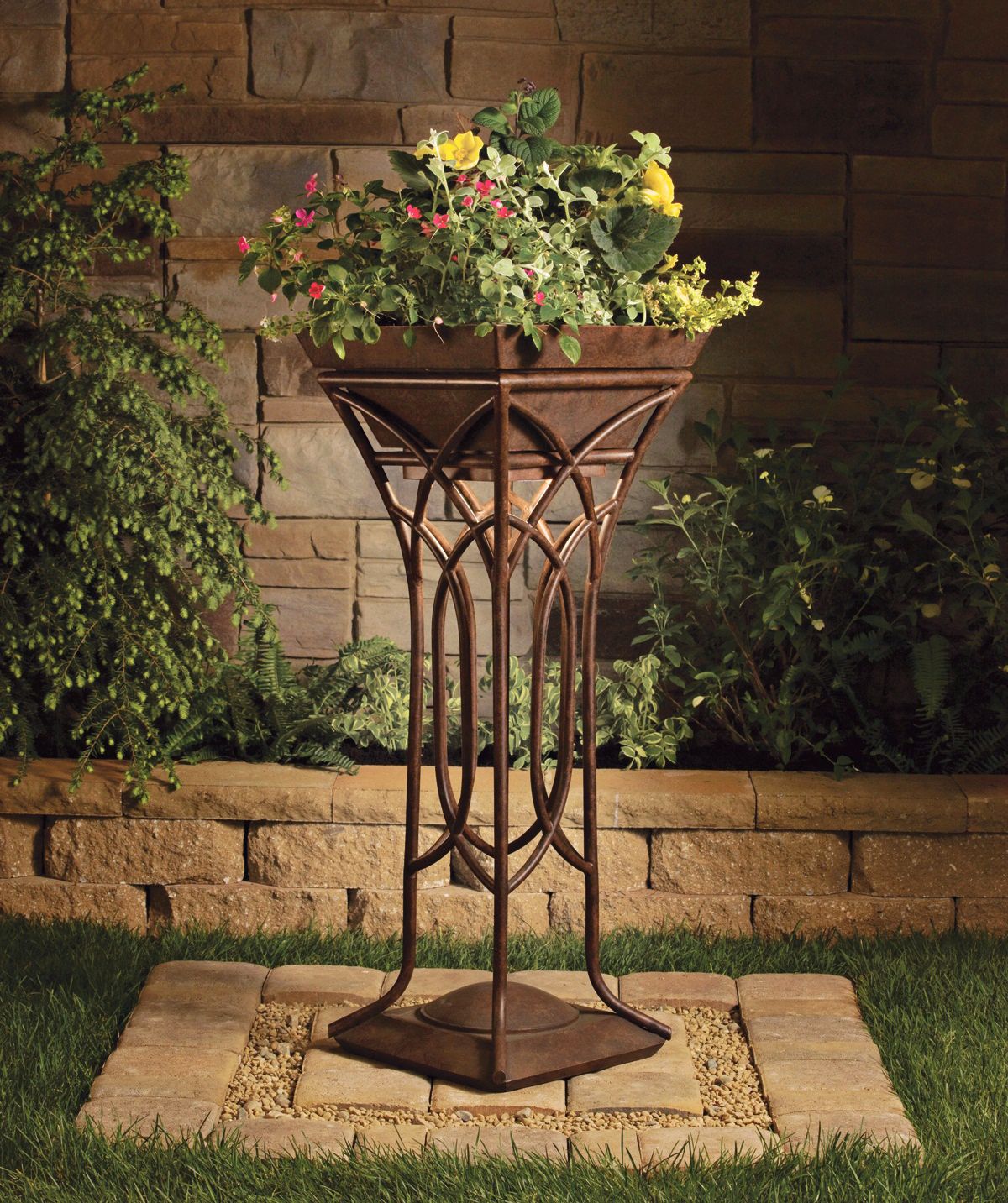 Kichler Cathedral Lighted Standing Outdoor Planter