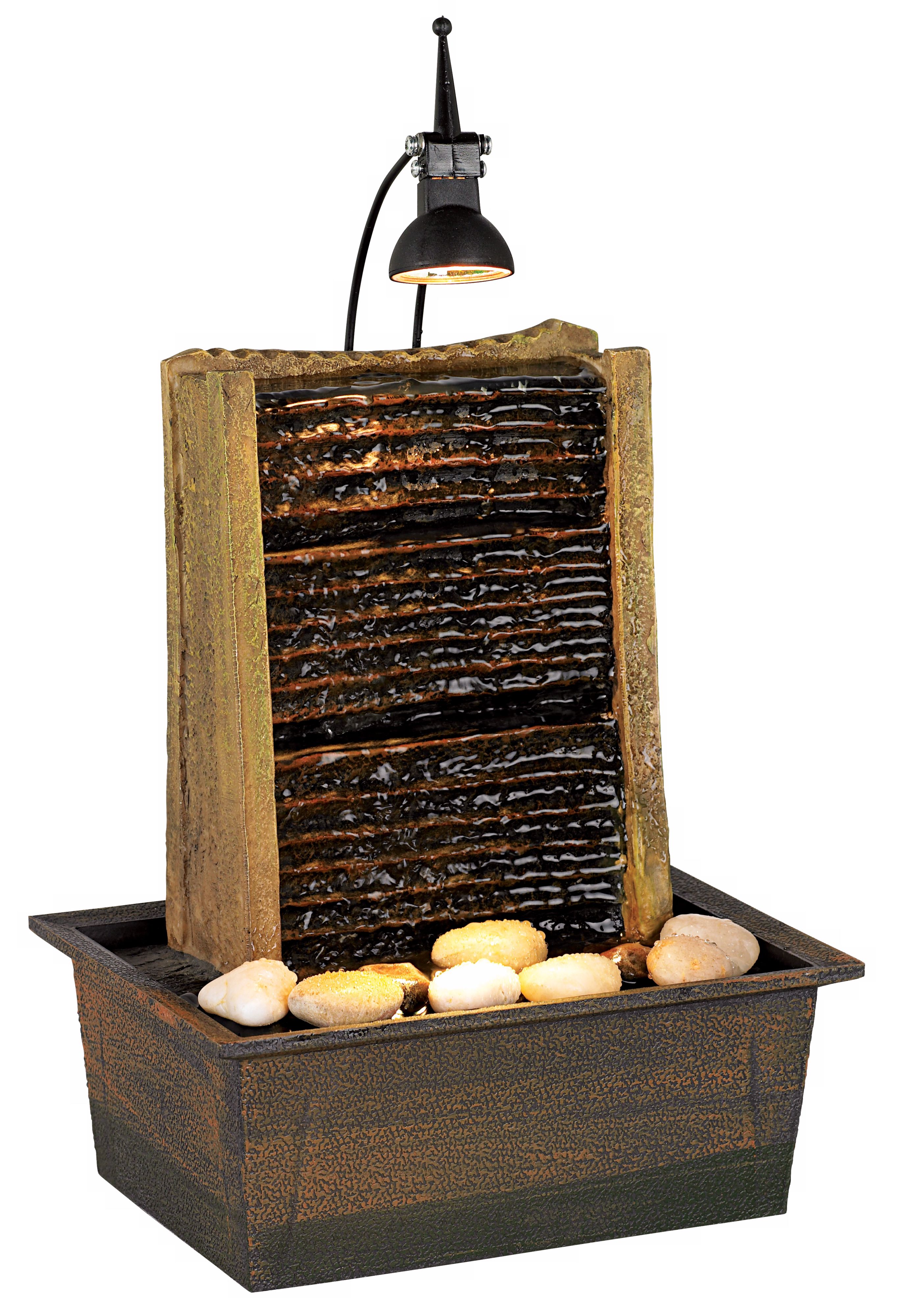 Organic Modern Lighted Table Fountain