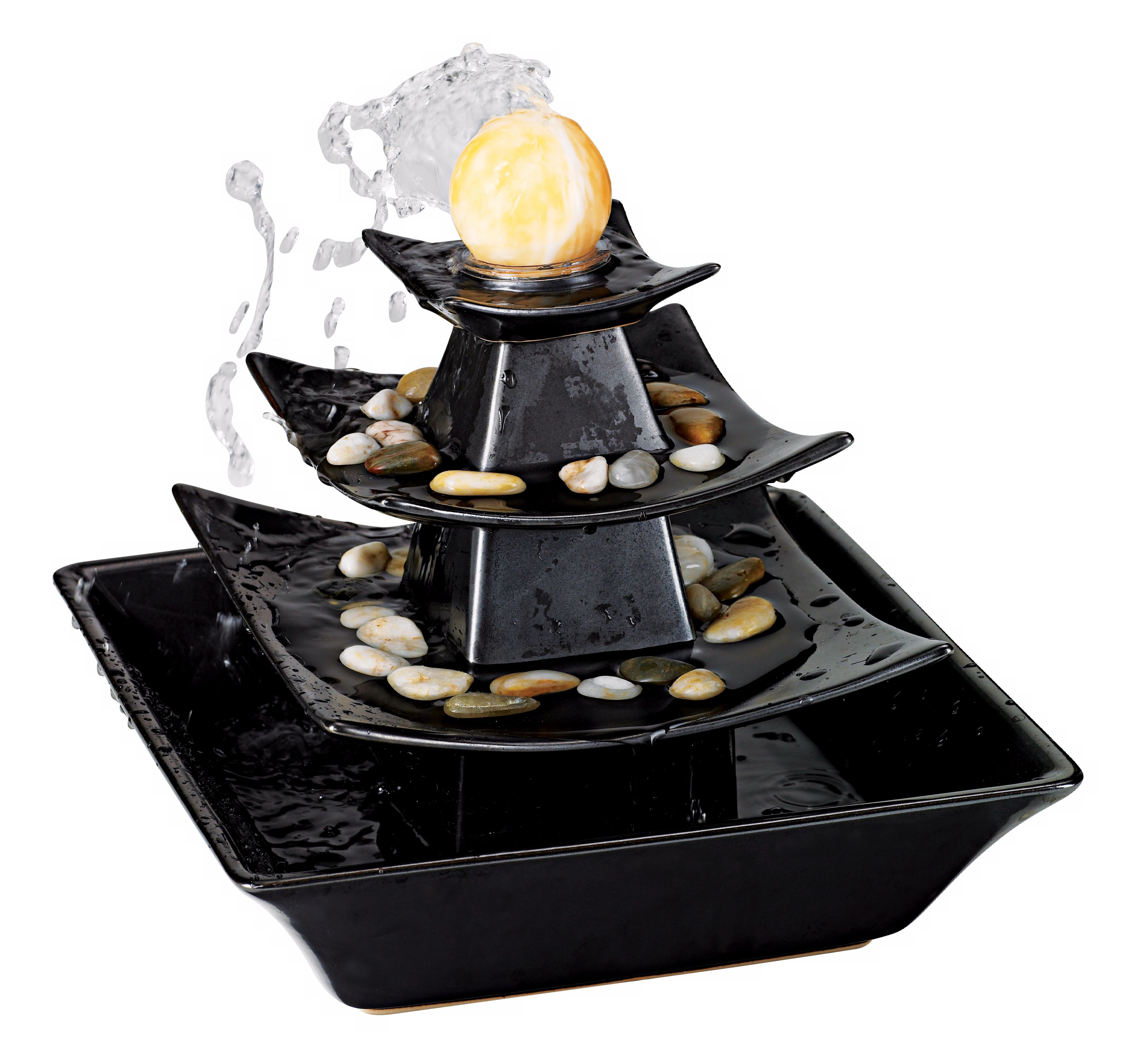 Asian Infusion Tiered Tabletop Fountain
