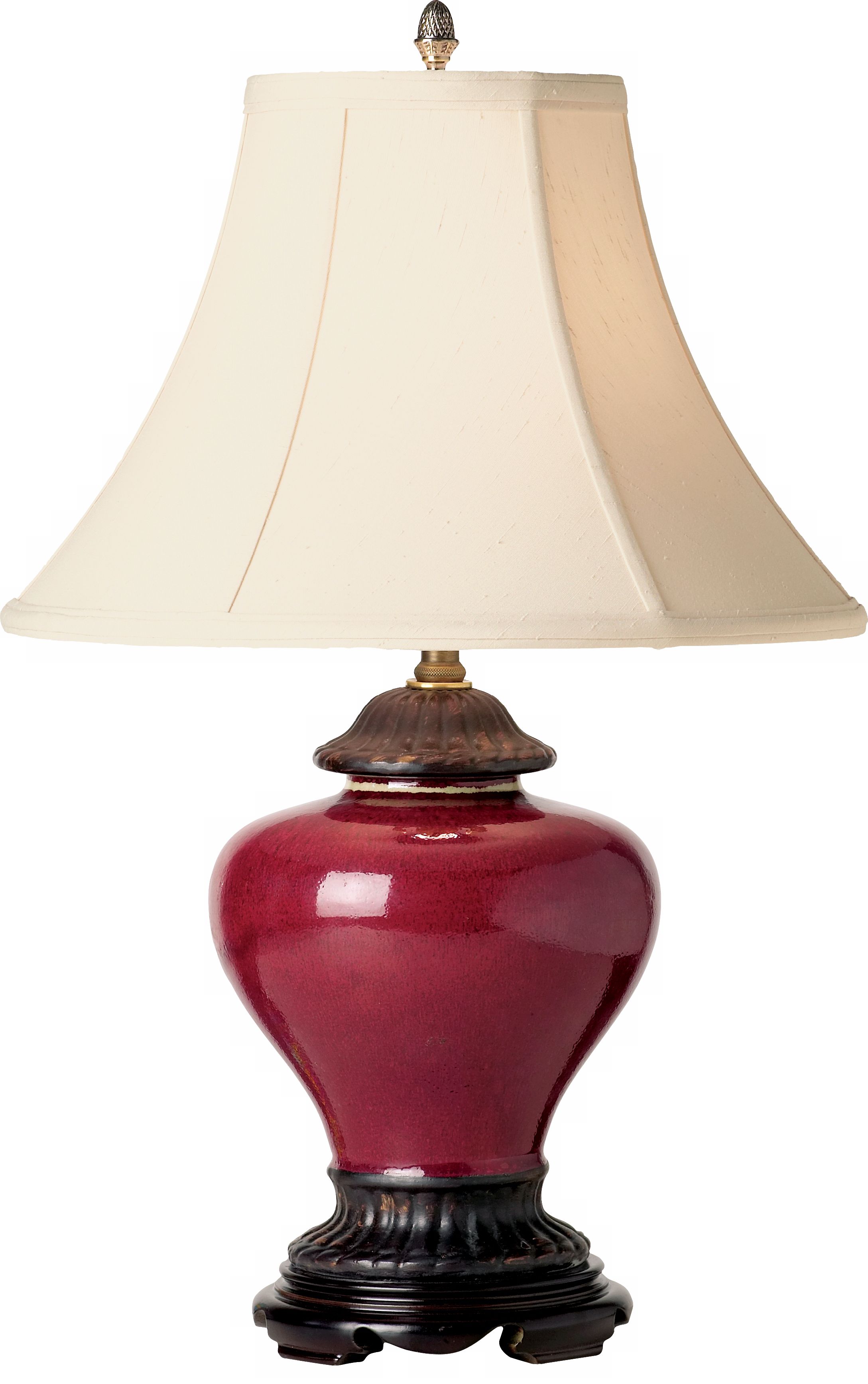 Garnet Red Porcelain Ginger Jar Table Lamp