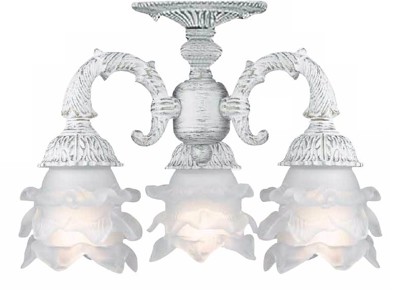 Crystorama Avignon Antique White 13" Wide Ceiling Light