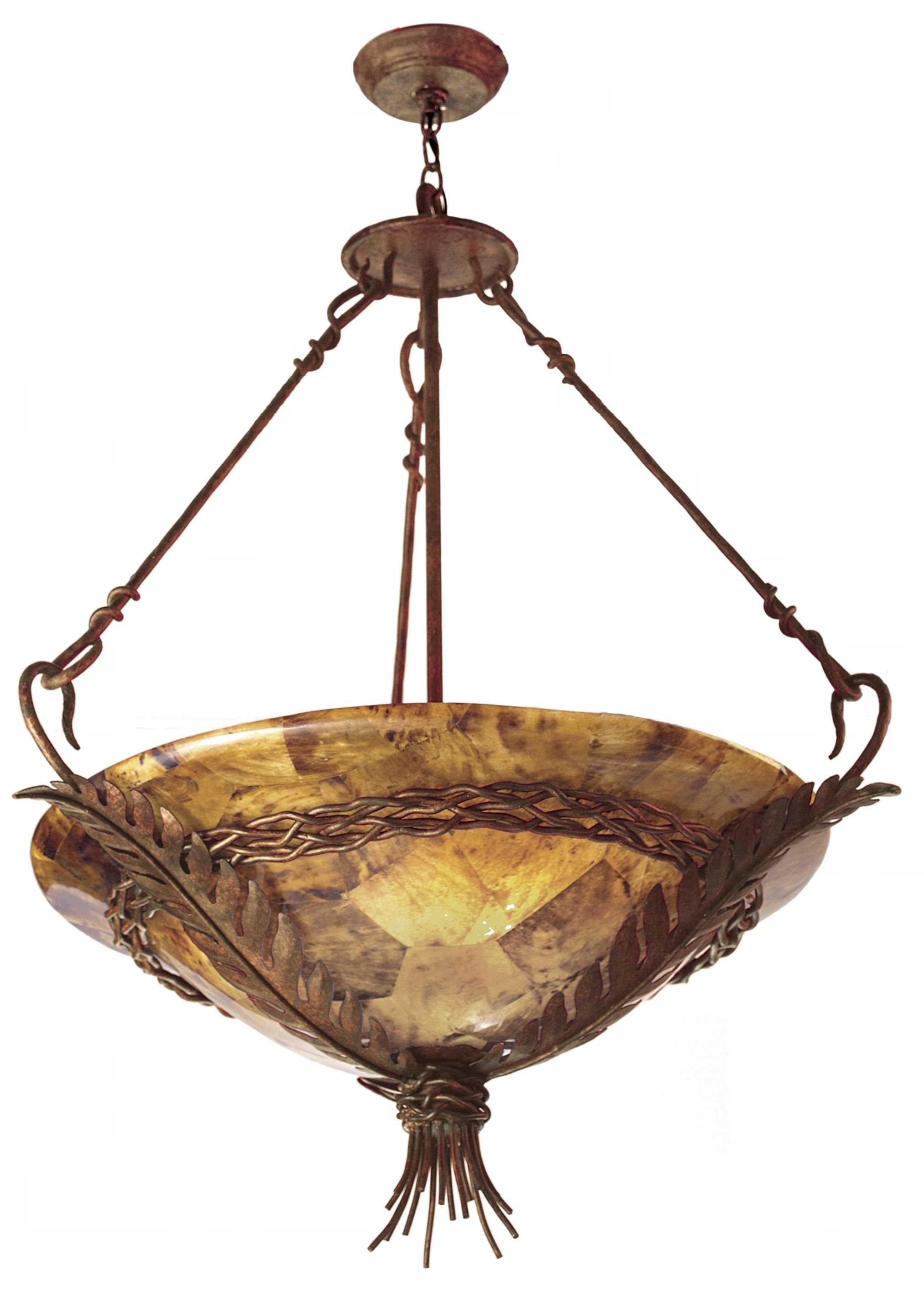 Bari Collection Tortoise Shell Finish 5-Light Chandelier