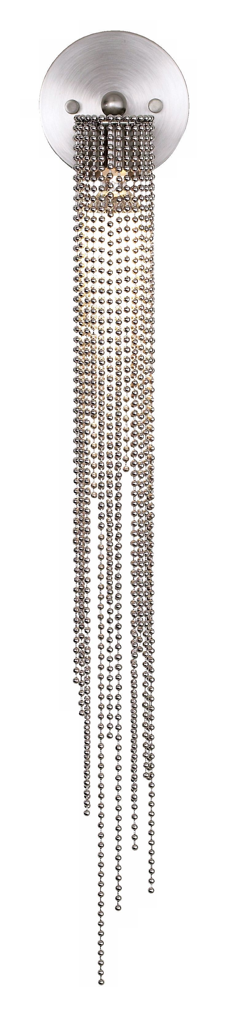 Brushed Nickel 28" High Beading Wall Sconce