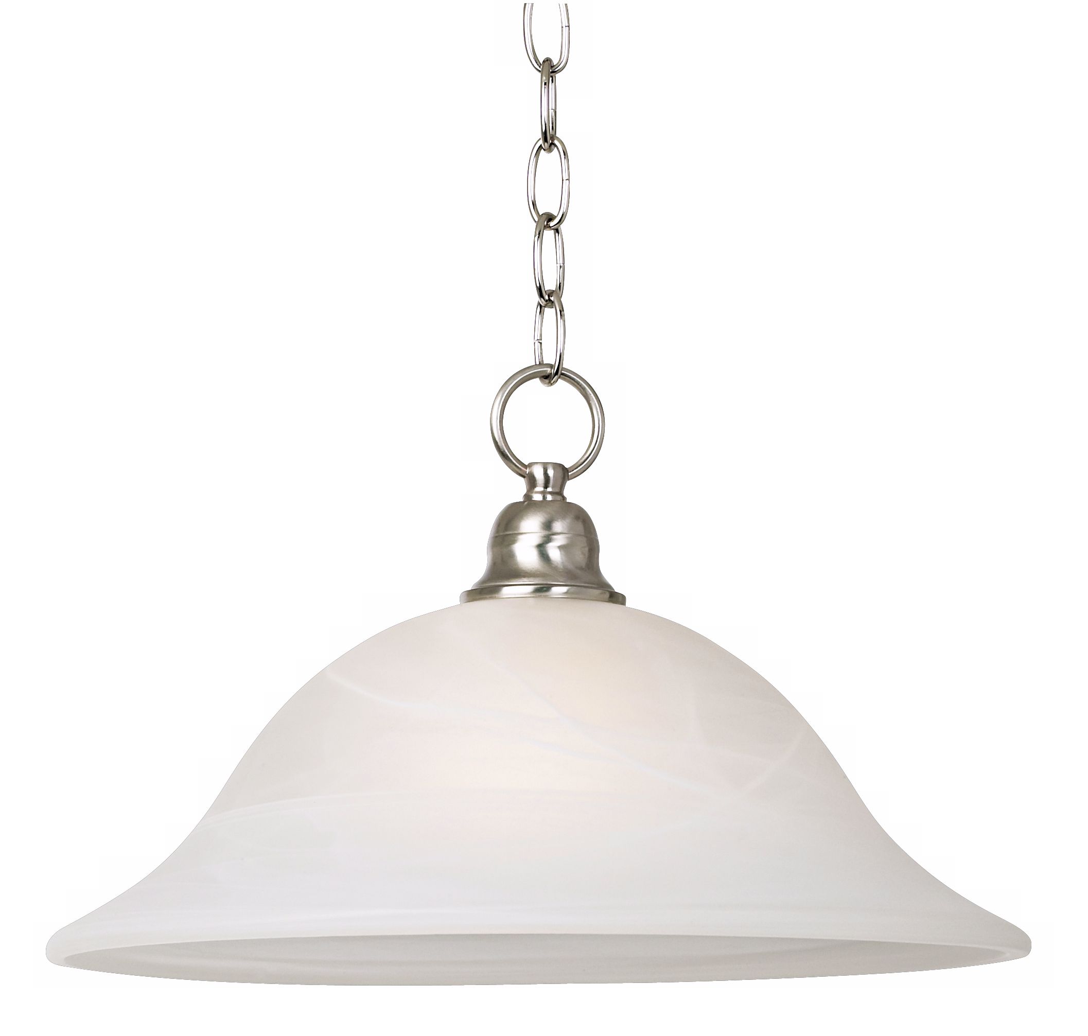 Down light Brushed Steel 16" wide 1 light pendant
