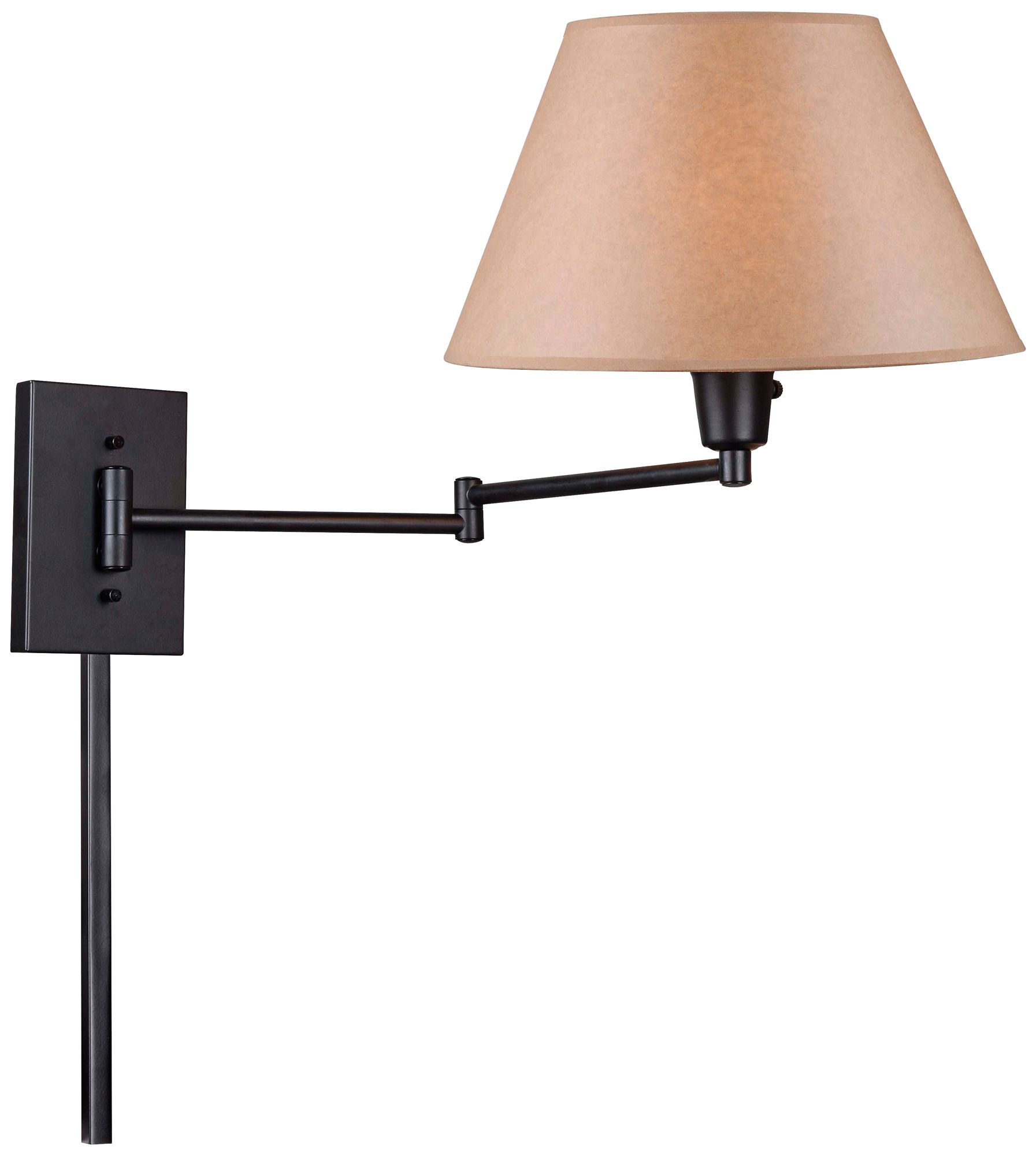 Kenroy Black Simplicity Plug-In Swing Arm Wall Lamp