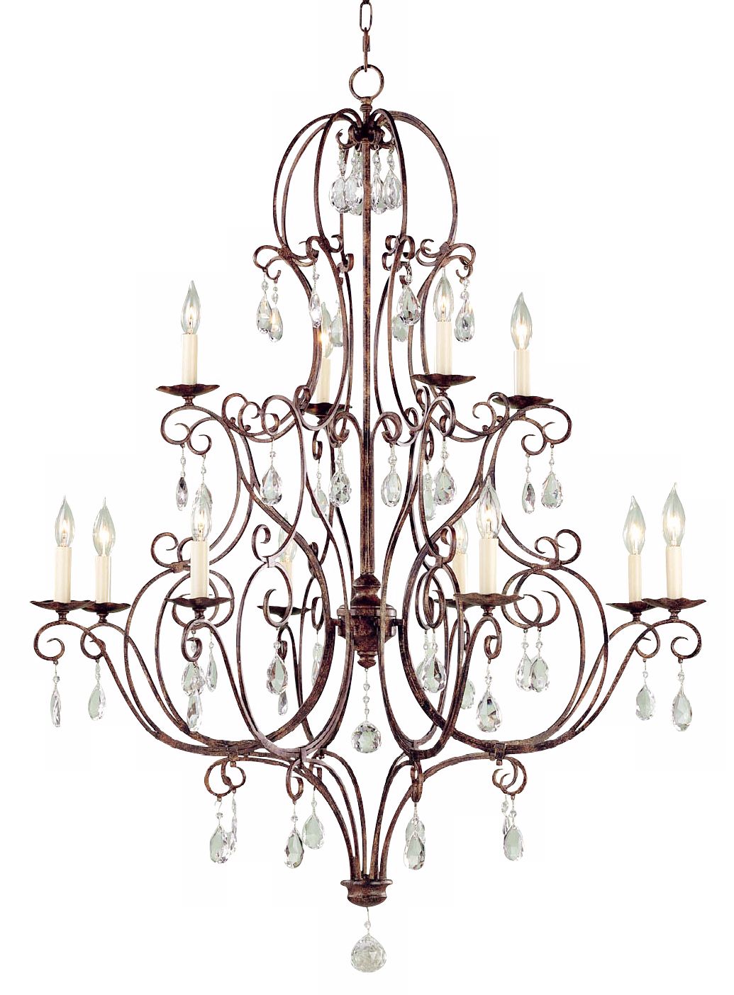 Chateau Collection Mocha Bronze Twelve Light Chandelier