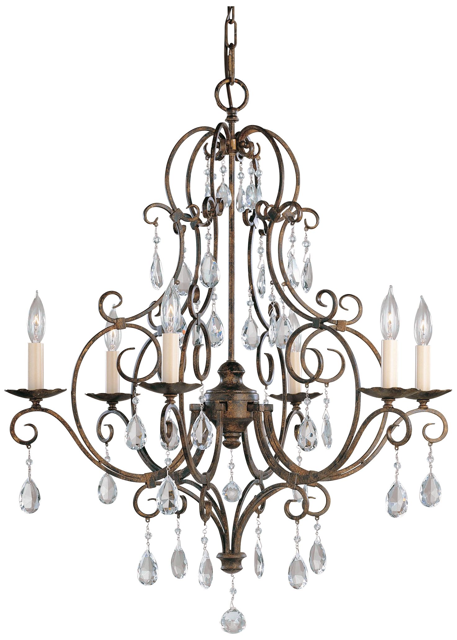Chateau Collection Mocha Bronze Crystal Chandelier