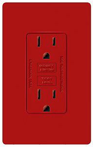 Lutron Diva Hot Red SC 15A 125V GFCI Receptacle