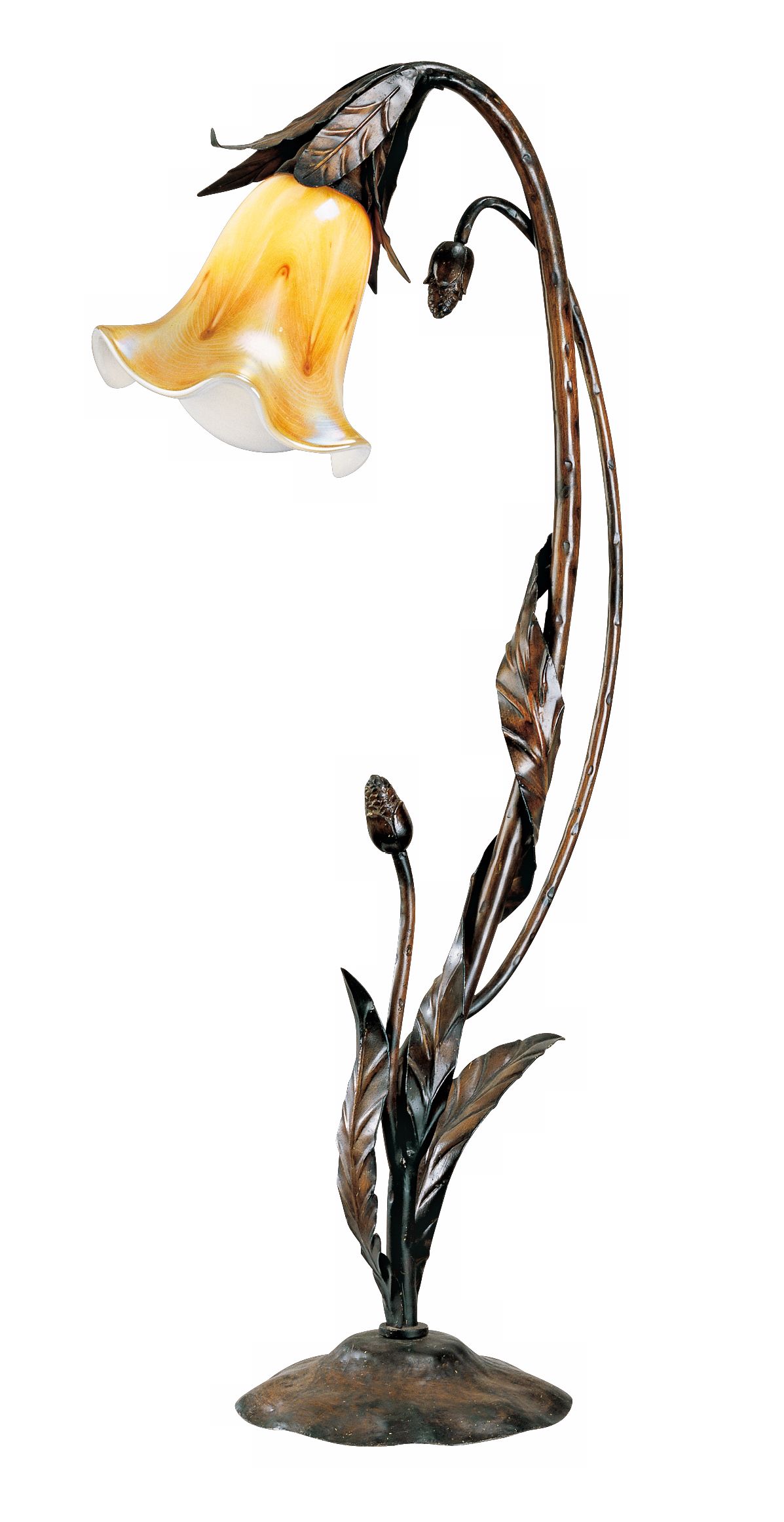 Bending Lily Art Glass Low Voltage Landscape Light