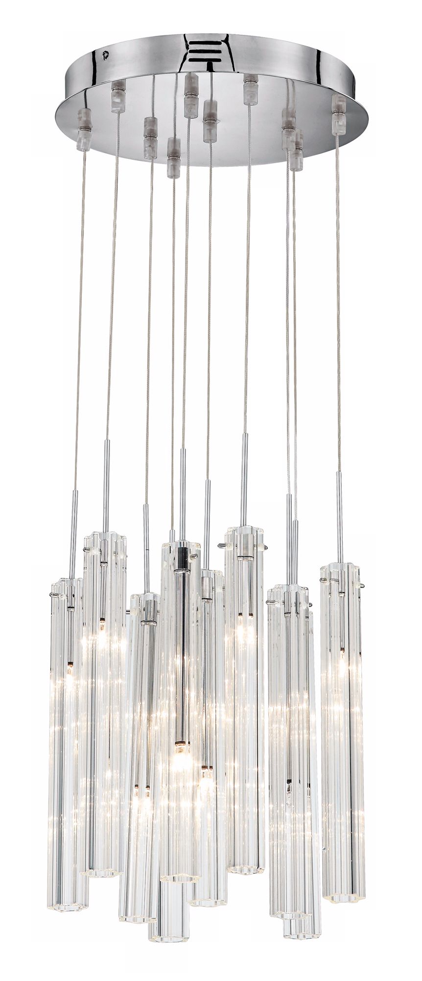 Possini Euro Rectangular Clear Glass Tube Chandelier