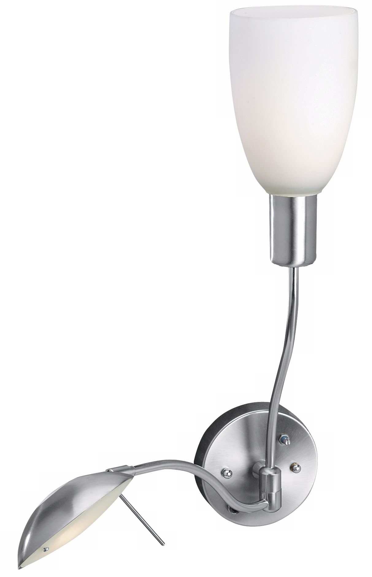 Twin Gooseneck White Glass Wall Light
