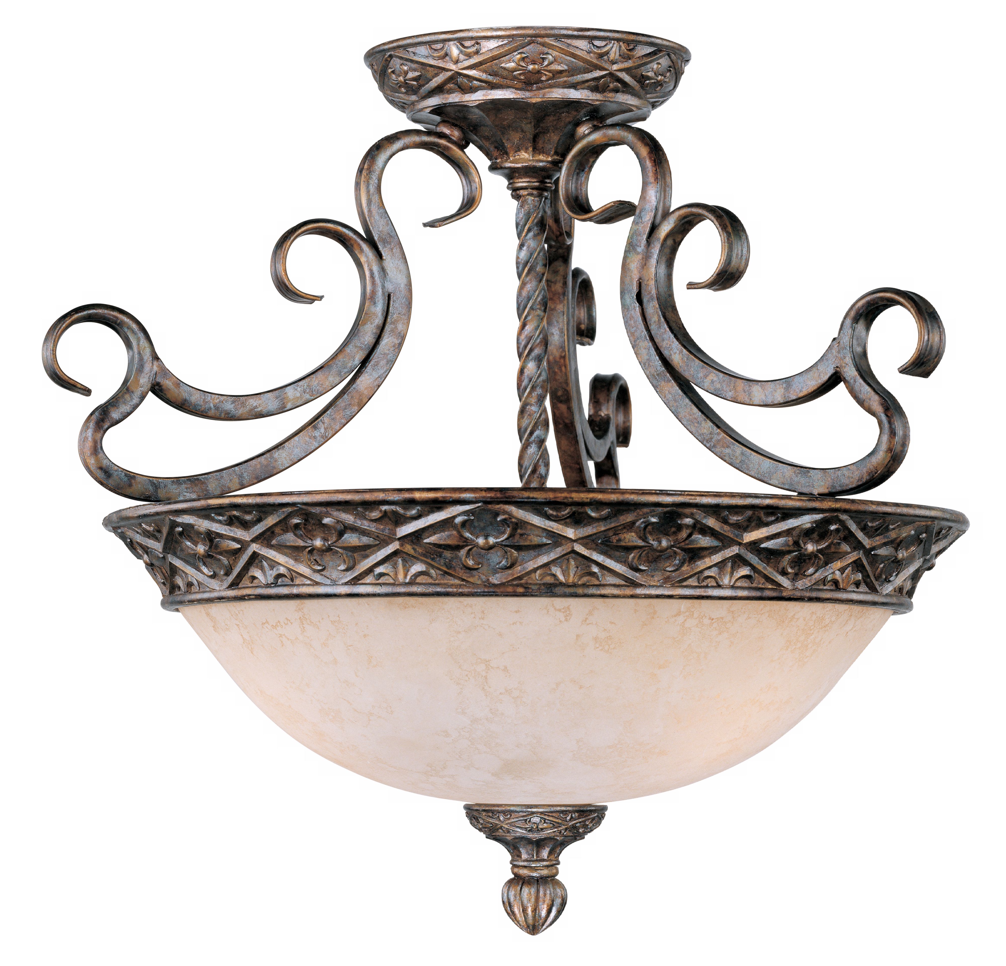 French Bronze 19" Wide Ceiling Light Fixture