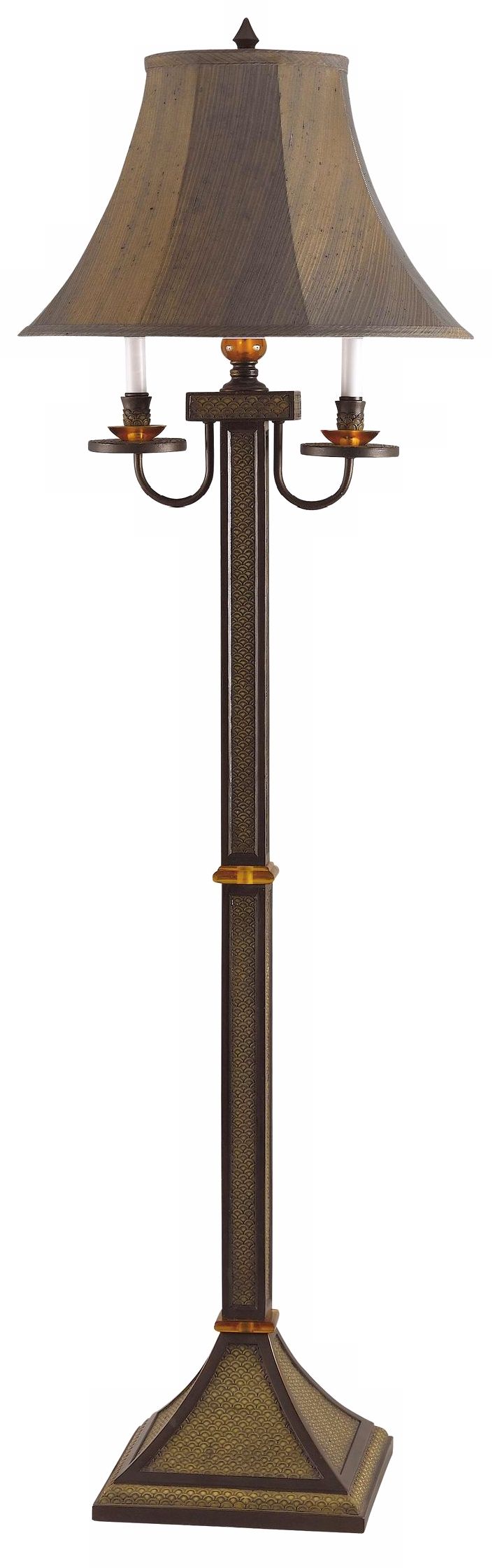 Twin Arm Bronze Finish Floor Lamp