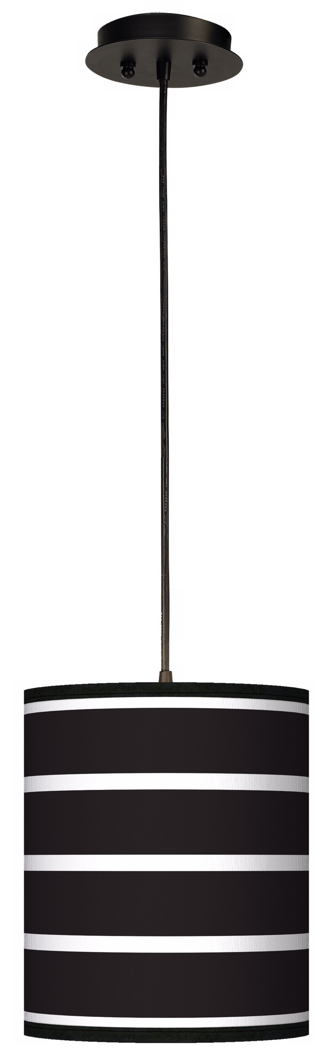 Bold Black Stripe 10" Wide 1-Light Mini Pendant