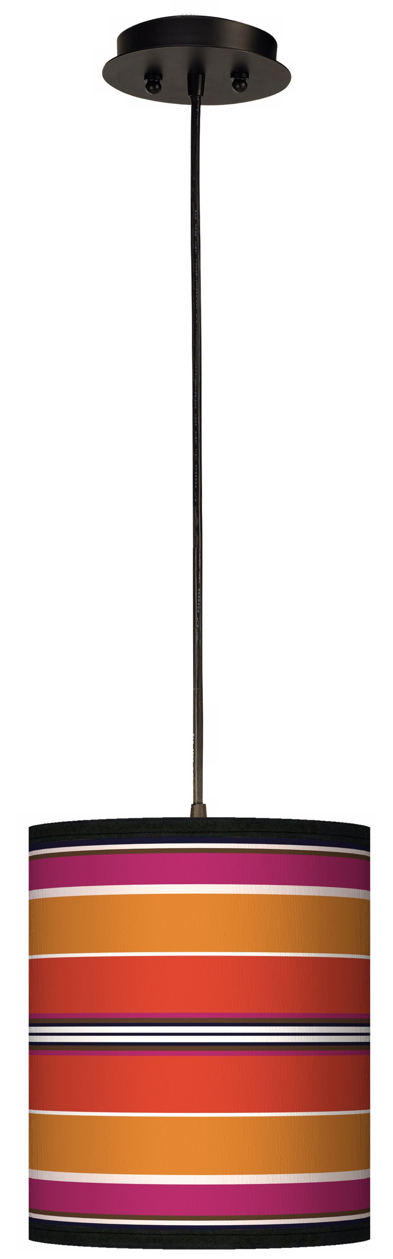 Orange/Pink Parallels 10" Wide 1-Light Mini Pendant