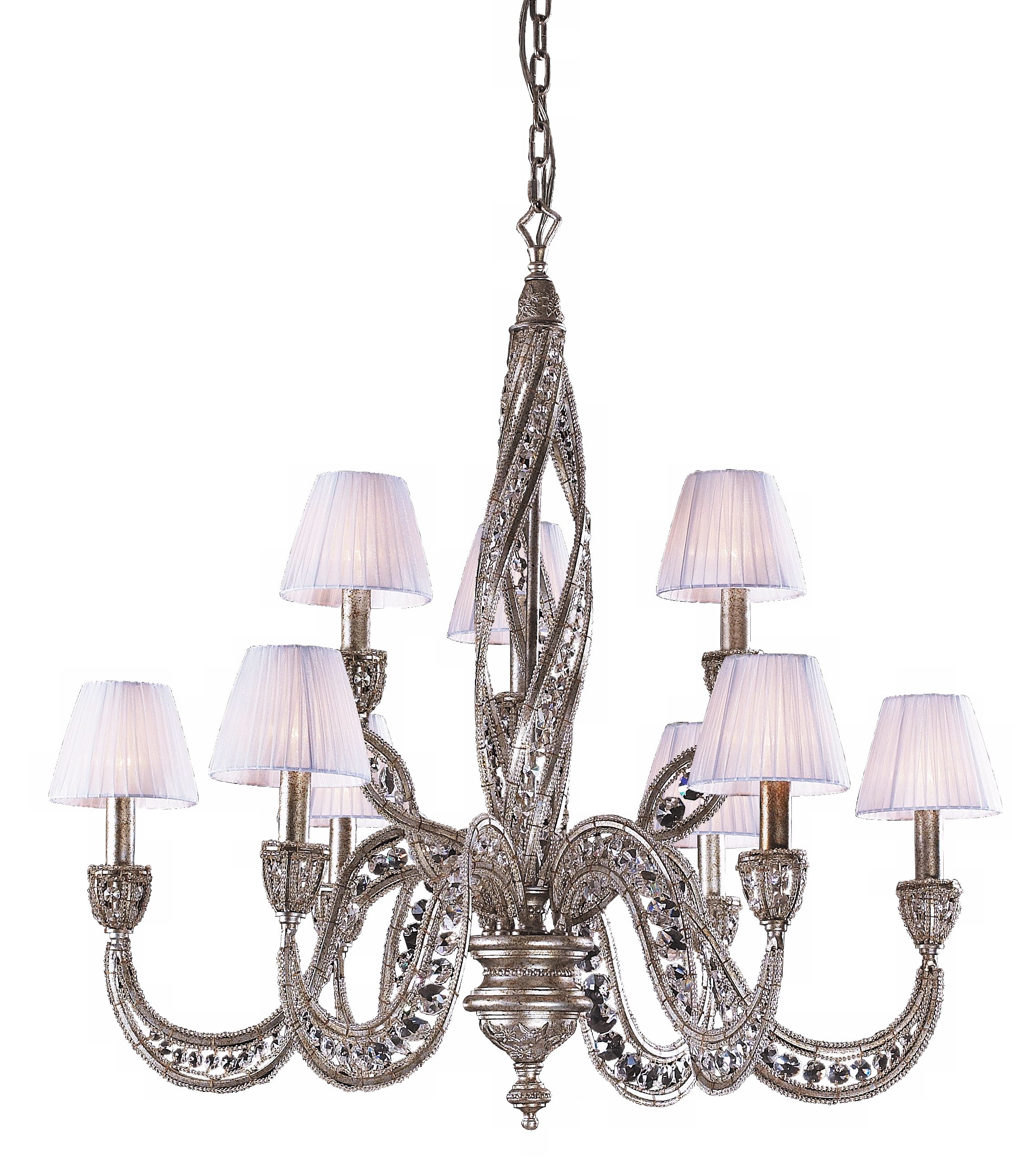 Genoese Collection Silver Finish Nine Light Chandelier
