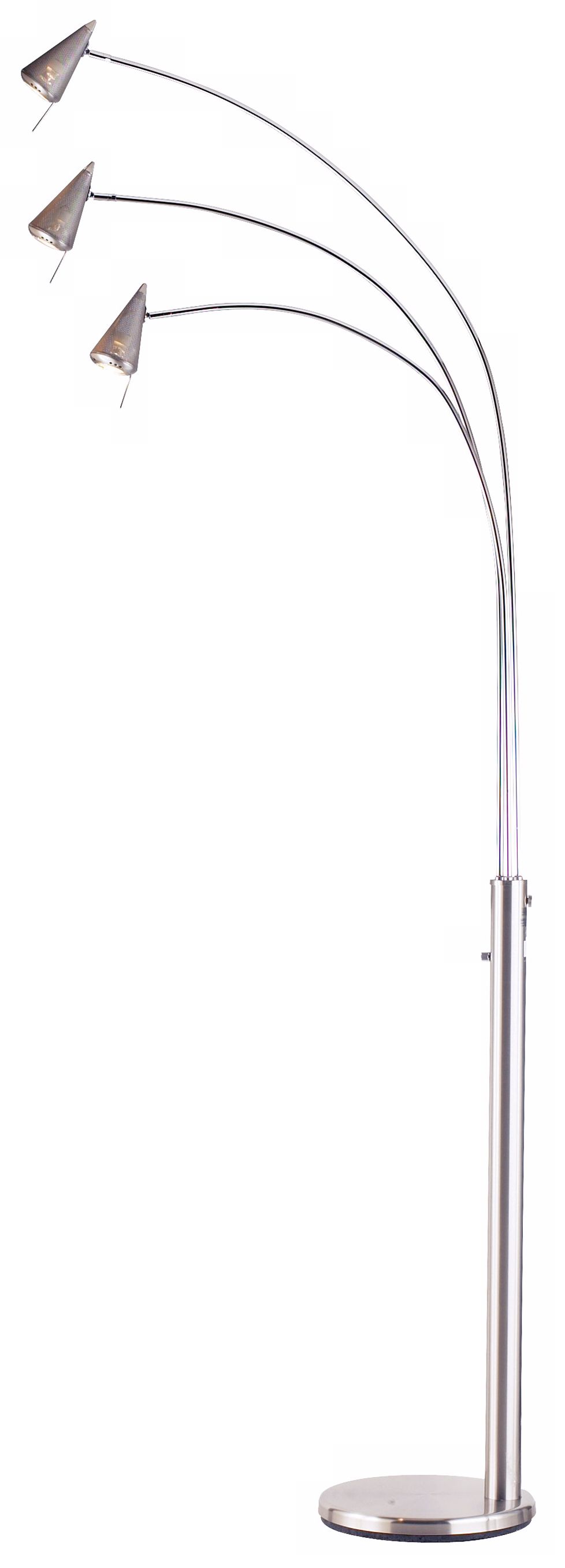 Venus Mesh Cone Three Lite Arc Floor Lamp