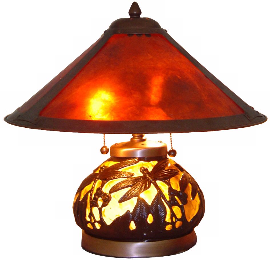 Americana Dragonfly Mica Shade Night Light Table Lamp