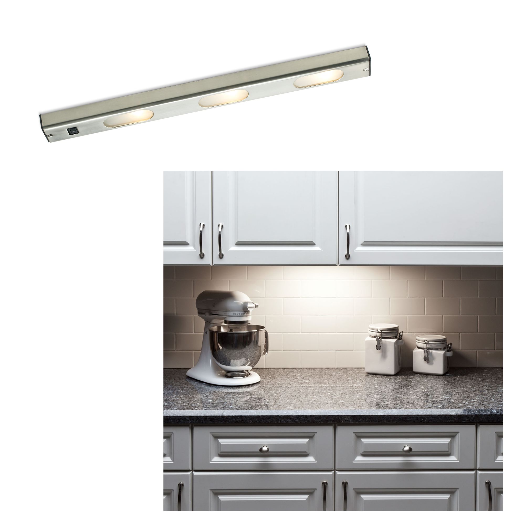 Halogen 20 5/8" Wide Brushed Steel Under Cabinet Fixture