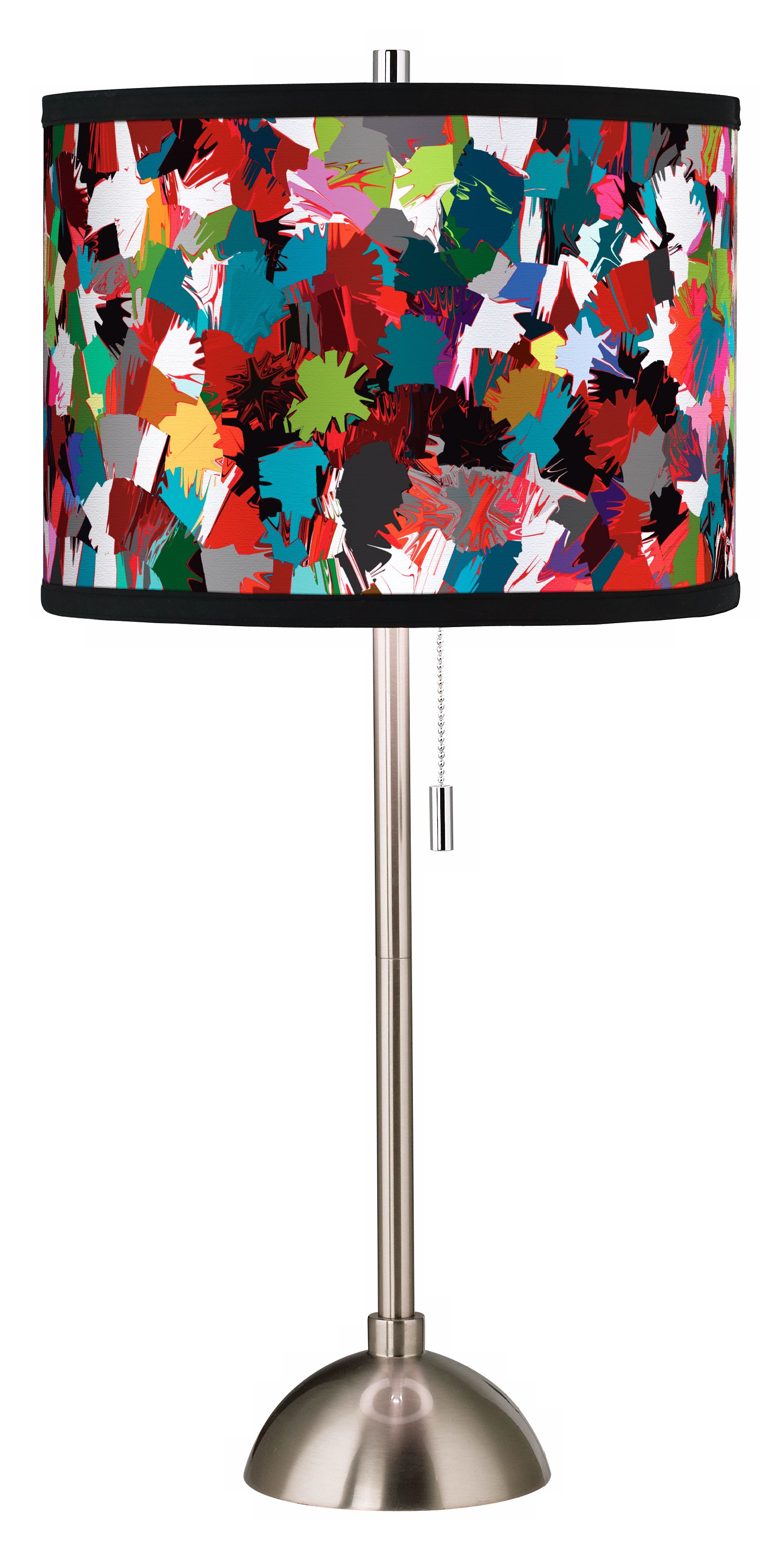 Color Splatter Giclee Style Art Shade Table Lamp
