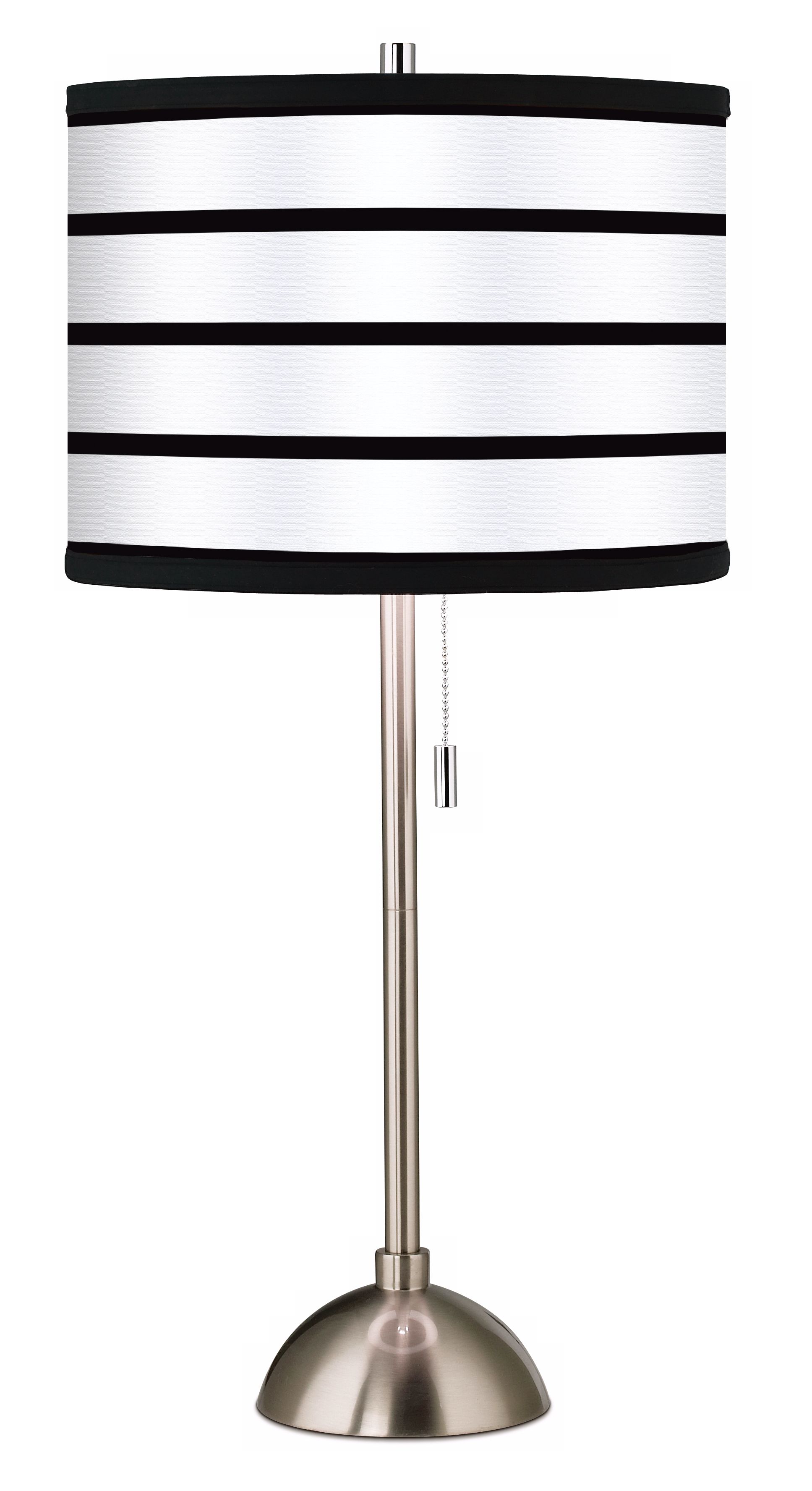 Giclee Black Parallels on White Table Lamp